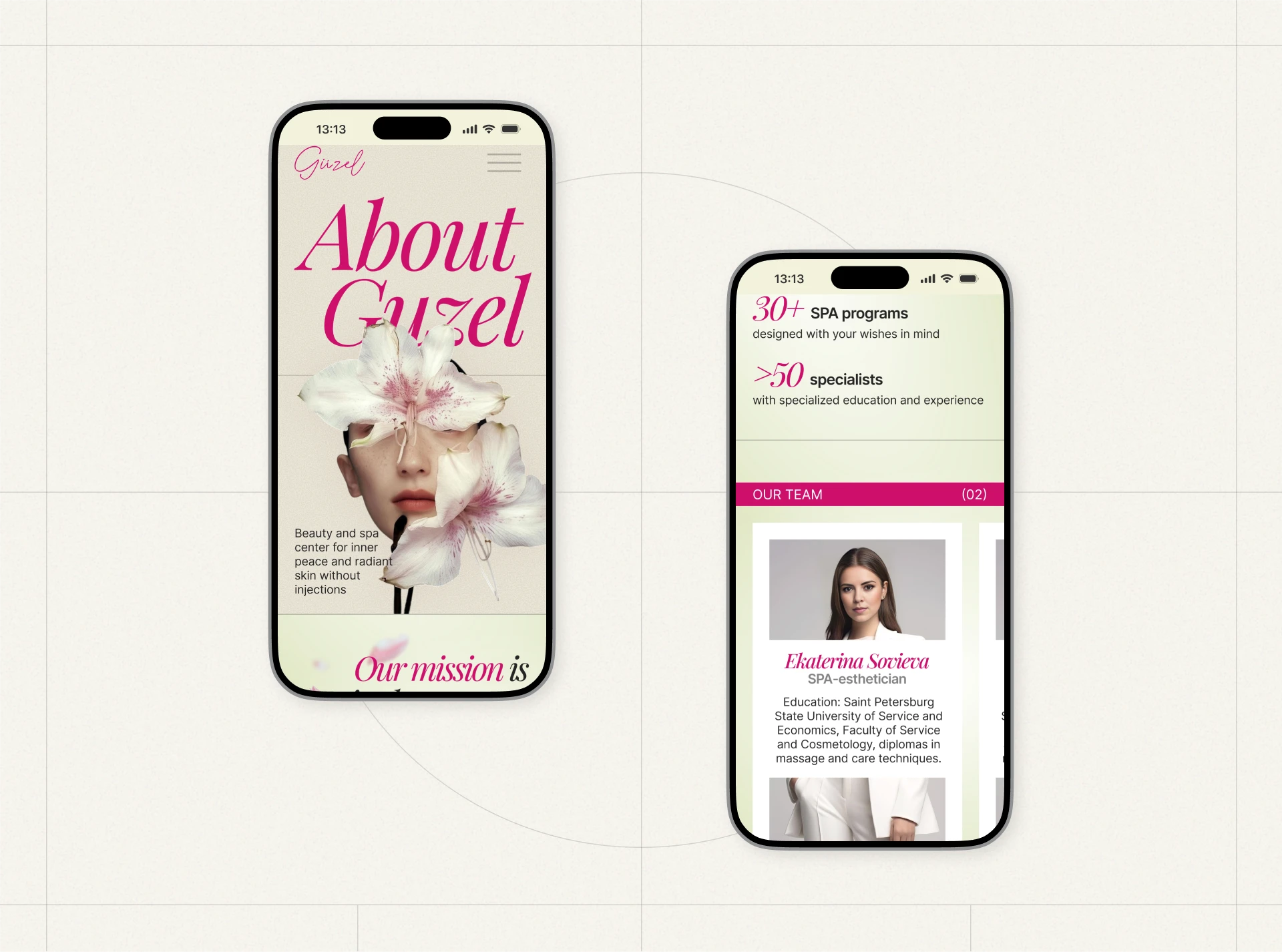 GUZEL Beauty studio — Изображение №10 — Интерфейсы на Dprofile