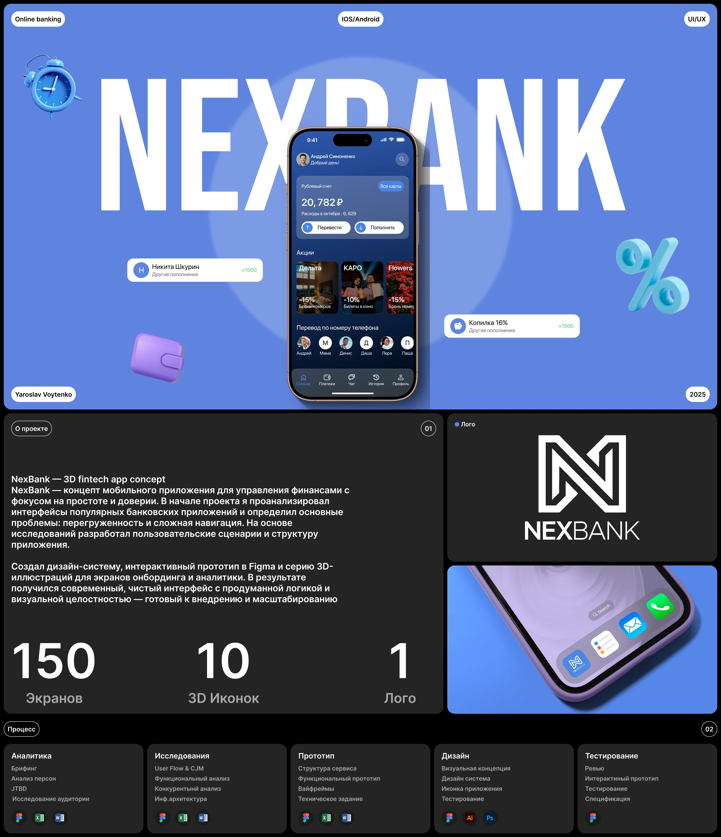NexBank: UI/UX Case for a Modern Mobile Banking App — Изображение №1 — Интерфейсы на Dprofile