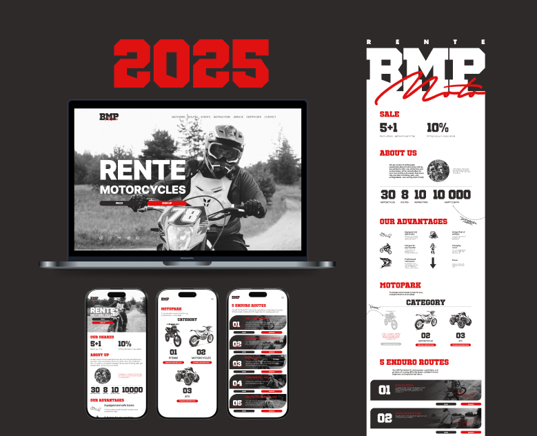 Cross Rental Website Redesign | BMP Moto — Интерфейсы на Dprofile