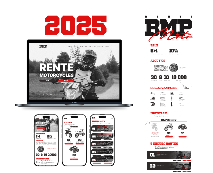 Cross Rental Website Redesign | BMP Moto — Интерфейсы на Dprofile