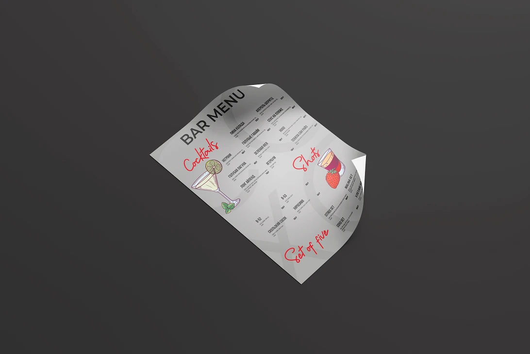 Разработка меню для lounge bar SOHO — Изображение №3 — Интерфейсы, Брендинг на Dprofile