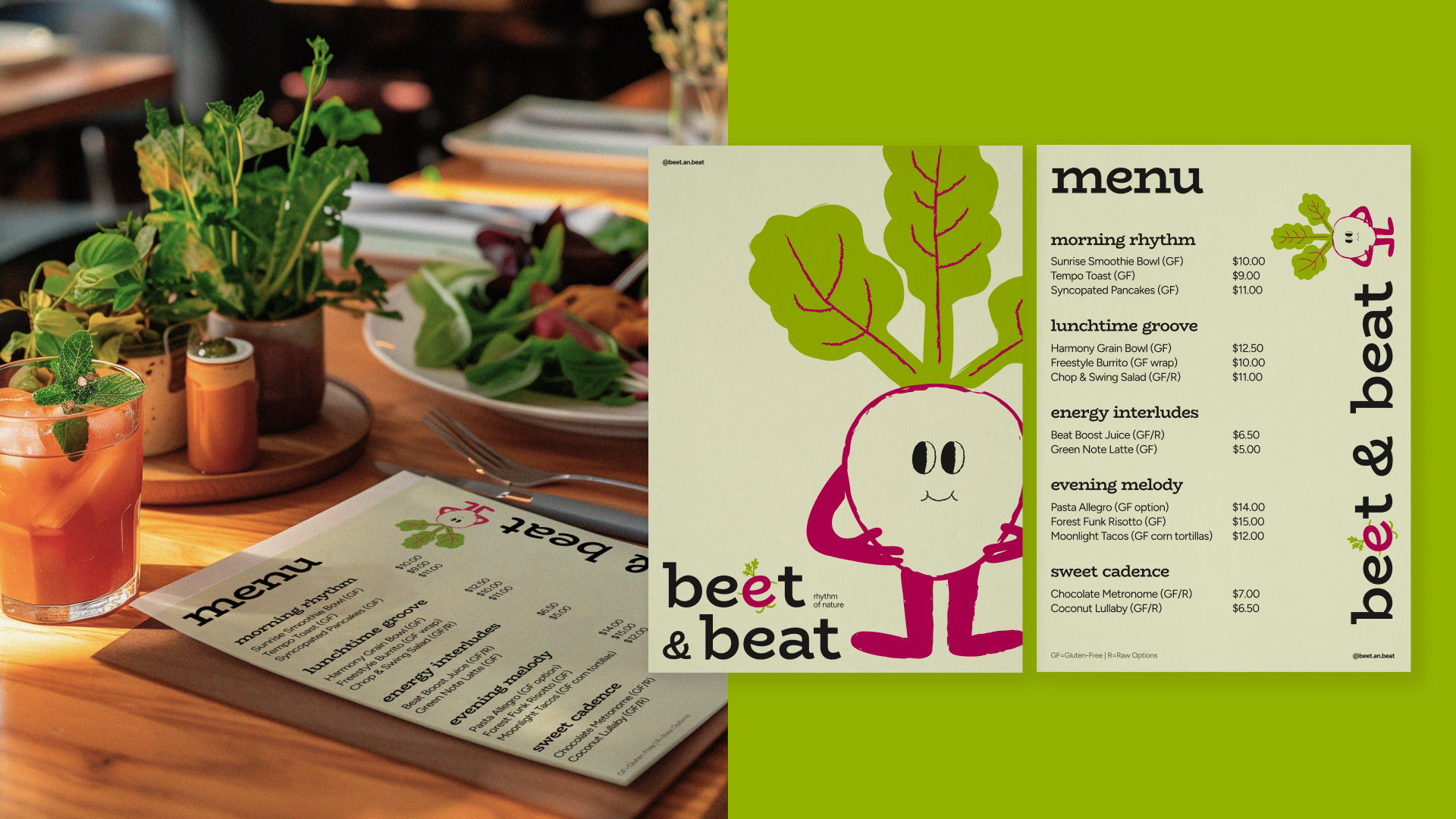 beet&beat | фирменный стиль кафе, лого — Изображение №6 — Брендинг на Dprofile