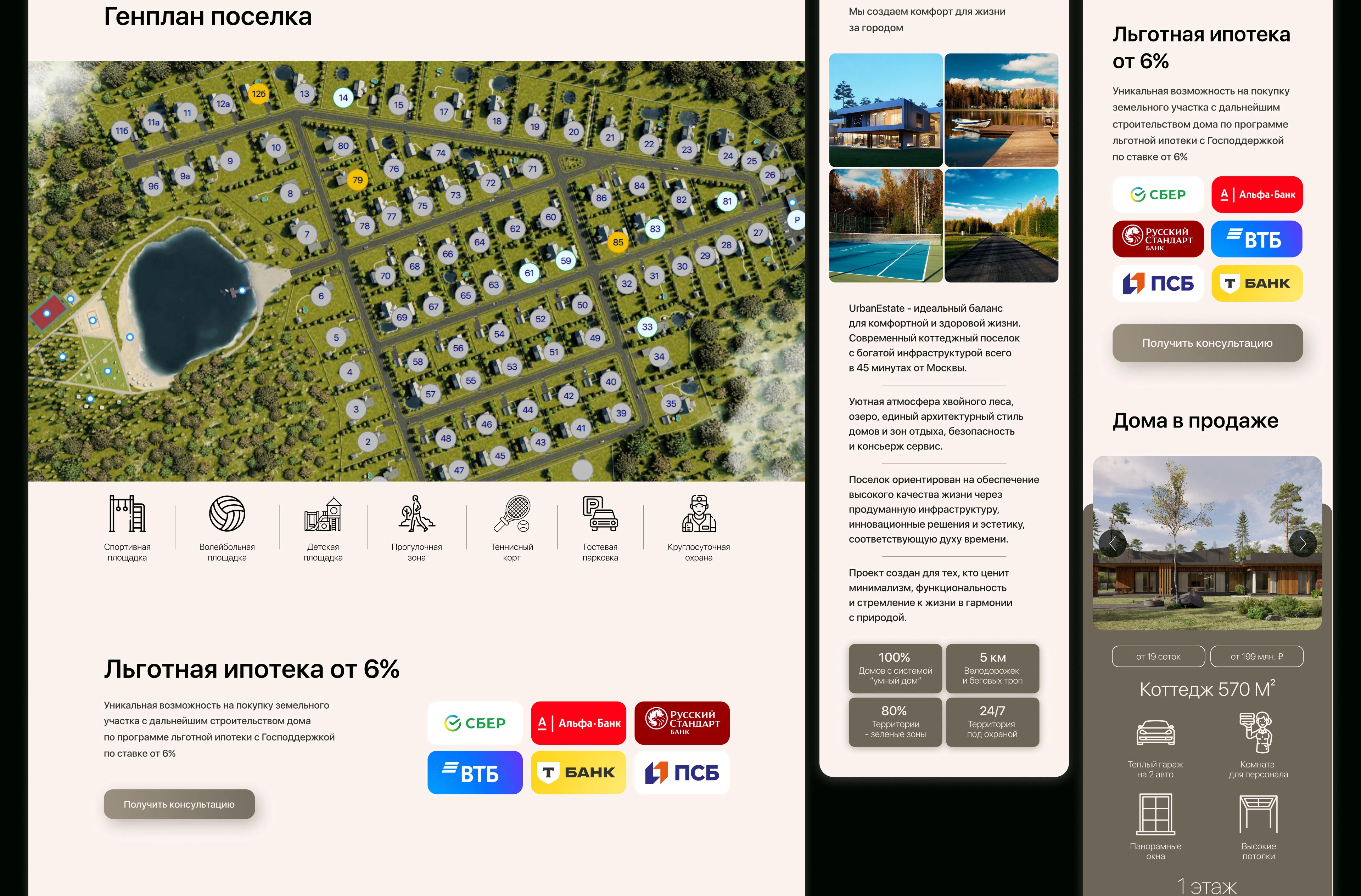 UrbanEstate | Landing page for a cottage village — Изображение №8 — Интерфейсы, Брендинг на Dprofile