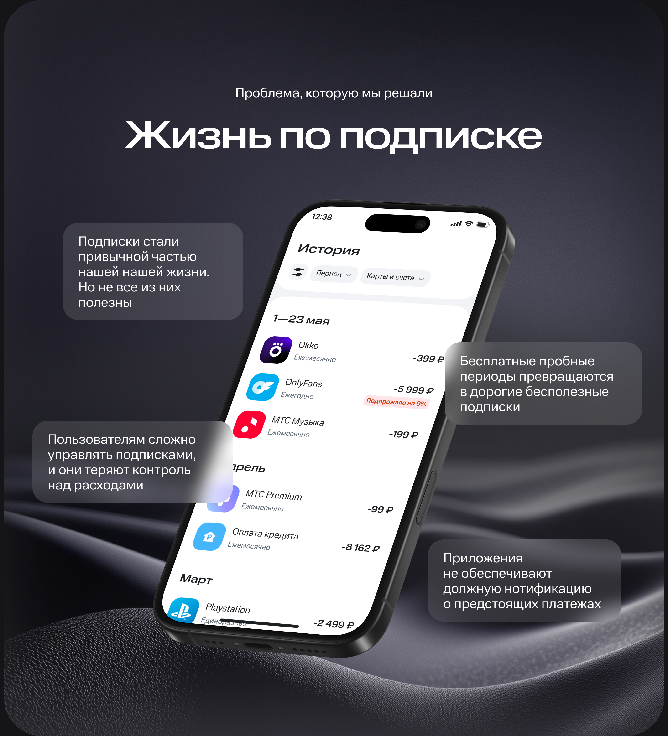 Хочу-Плачу / Сервис контроля подписок и платежей — Изображение №3 — Интерфейсы на Dprofile