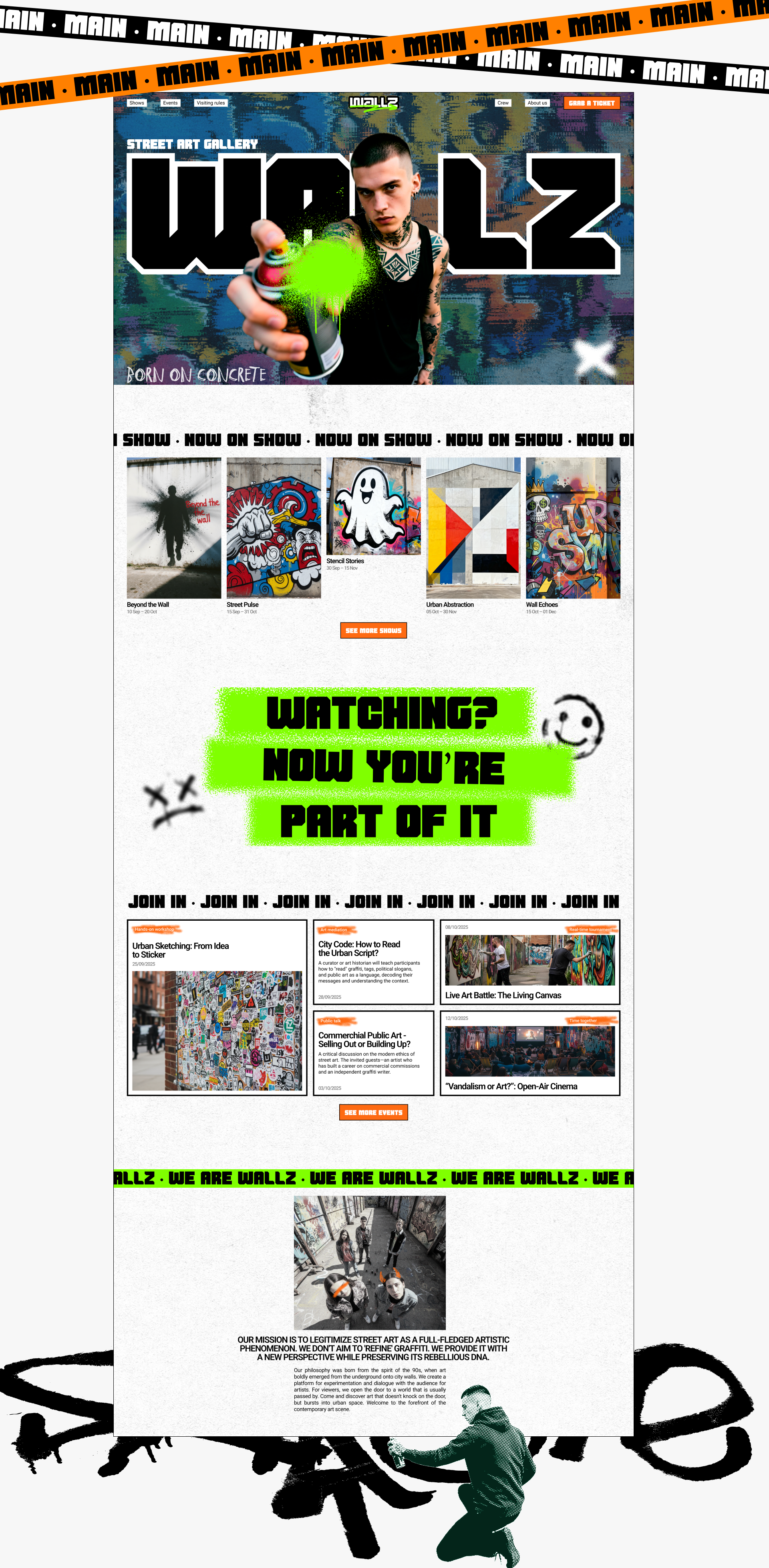 WALLZ. Street art gallery | Corporate website — Изображение №3 — Интерфейсы на Dprofile