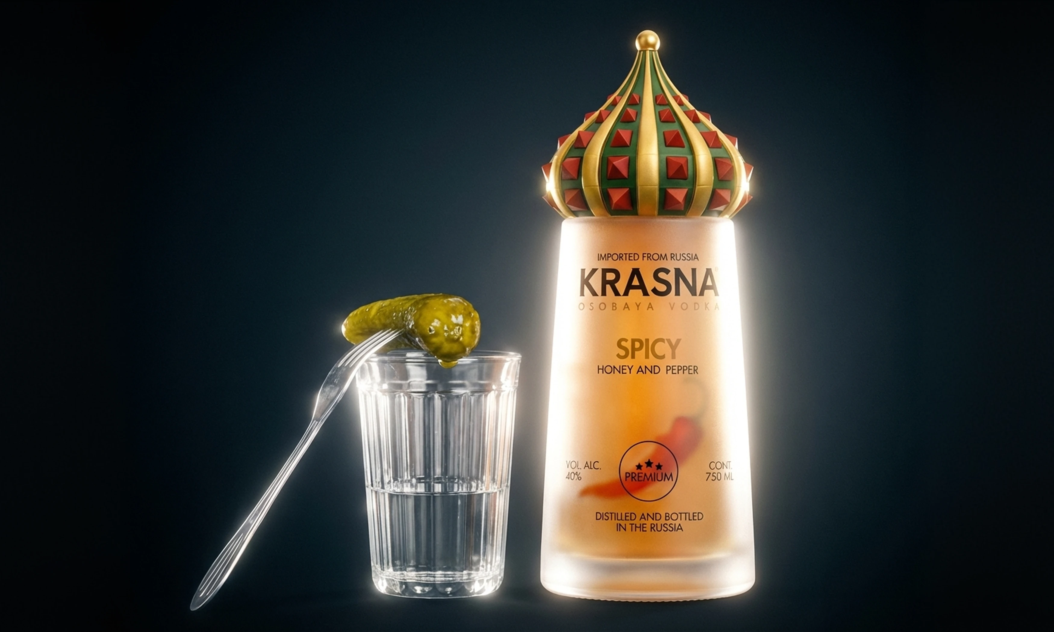 упаковка русской водки «KRASNA» — Изображение №9 — Брендинг, 3D на Dprofile