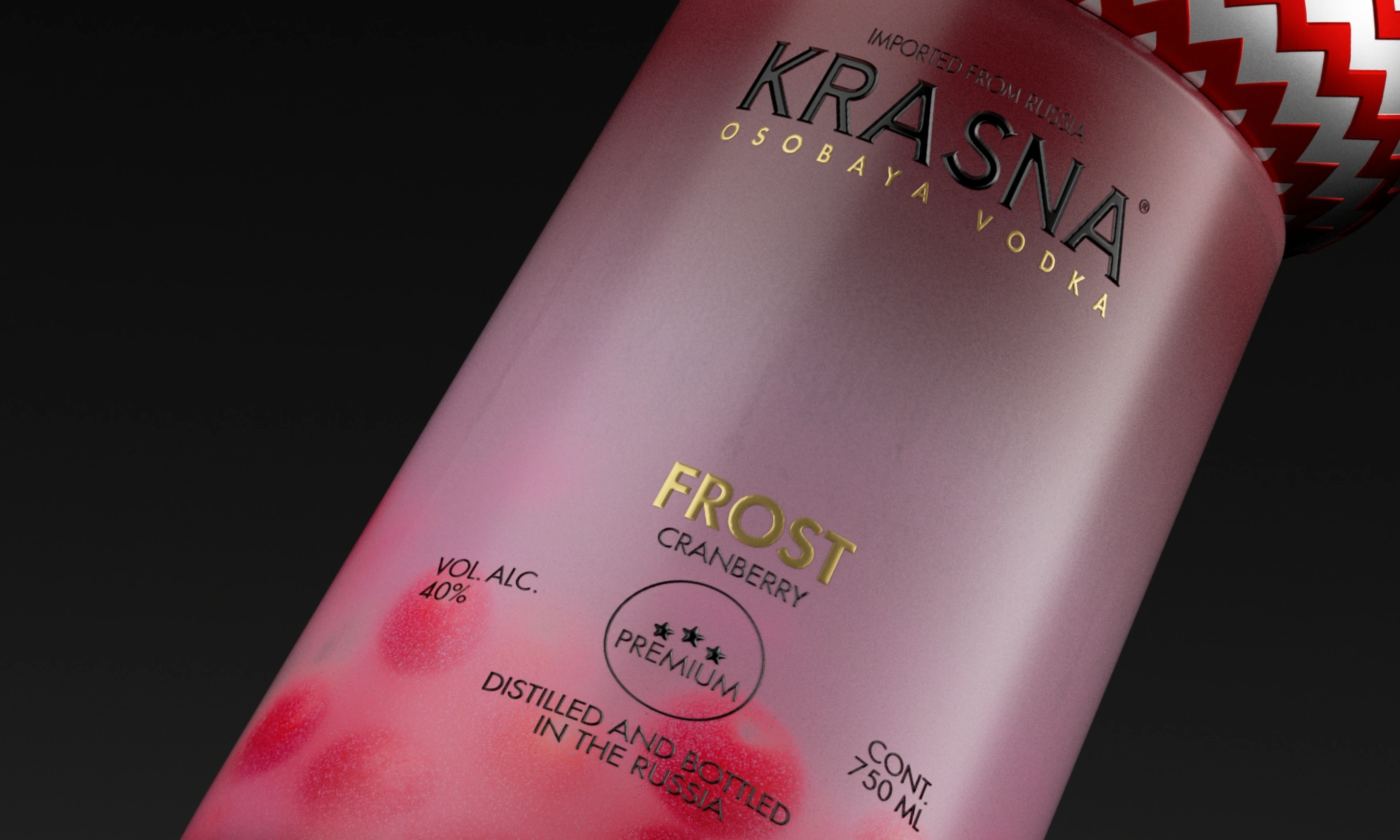 упаковка русской водки «KRASNA» — Изображение №13 — Брендинг, 3D на Dprofile