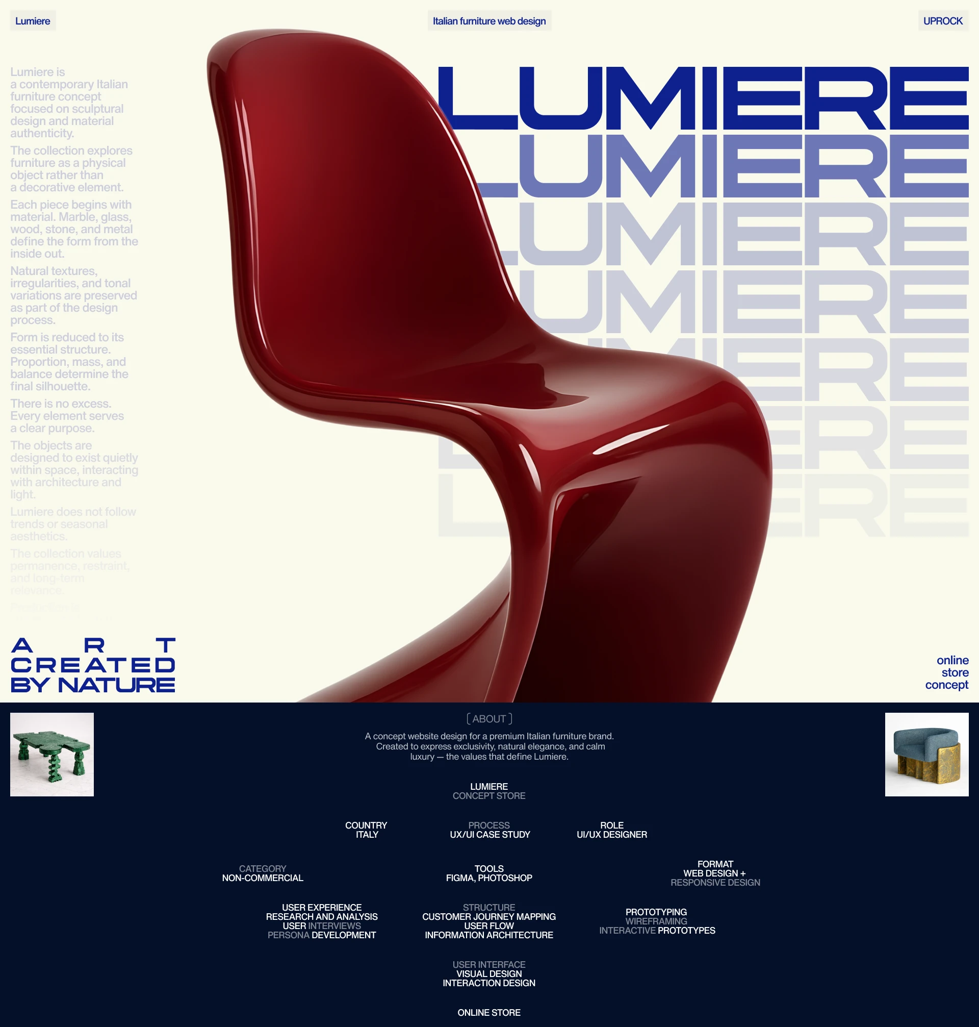 LUMIERE | Art Furniture Concept Website — Изображение №1 — Интерфейсы, Брендинг на Dprofile