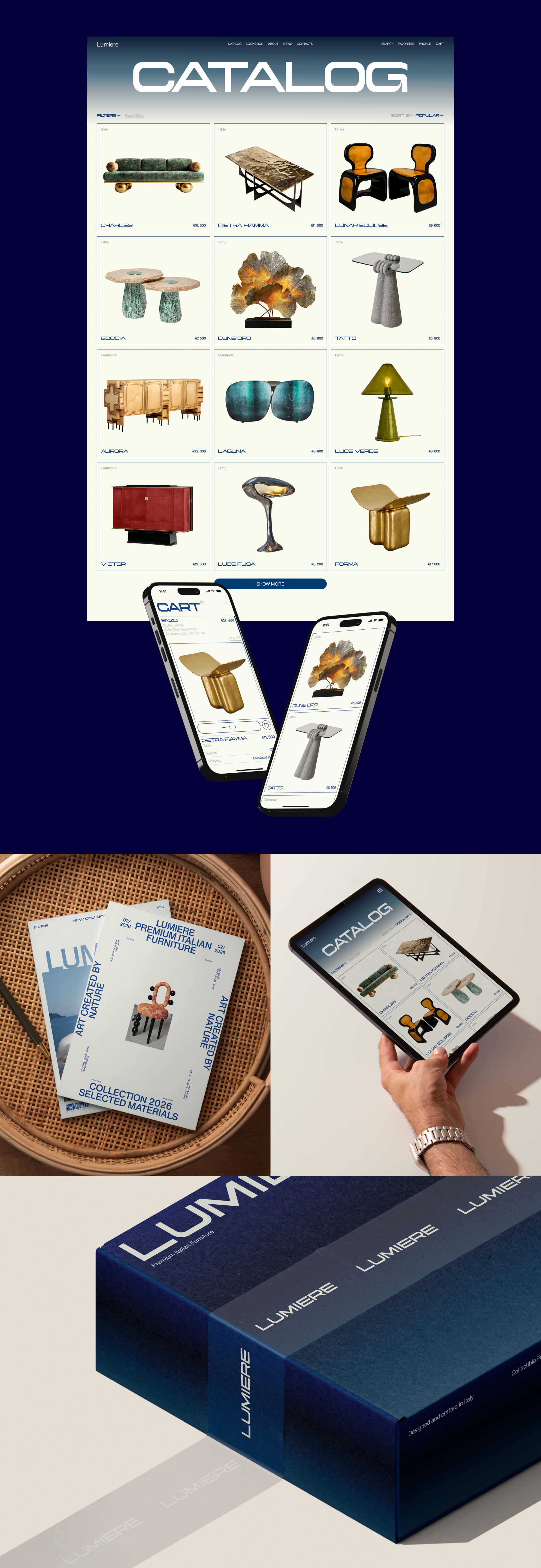 LUMIERE | Art Furniture Concept Website — Изображение №4 — Интерфейсы, Брендинг на Dprofile