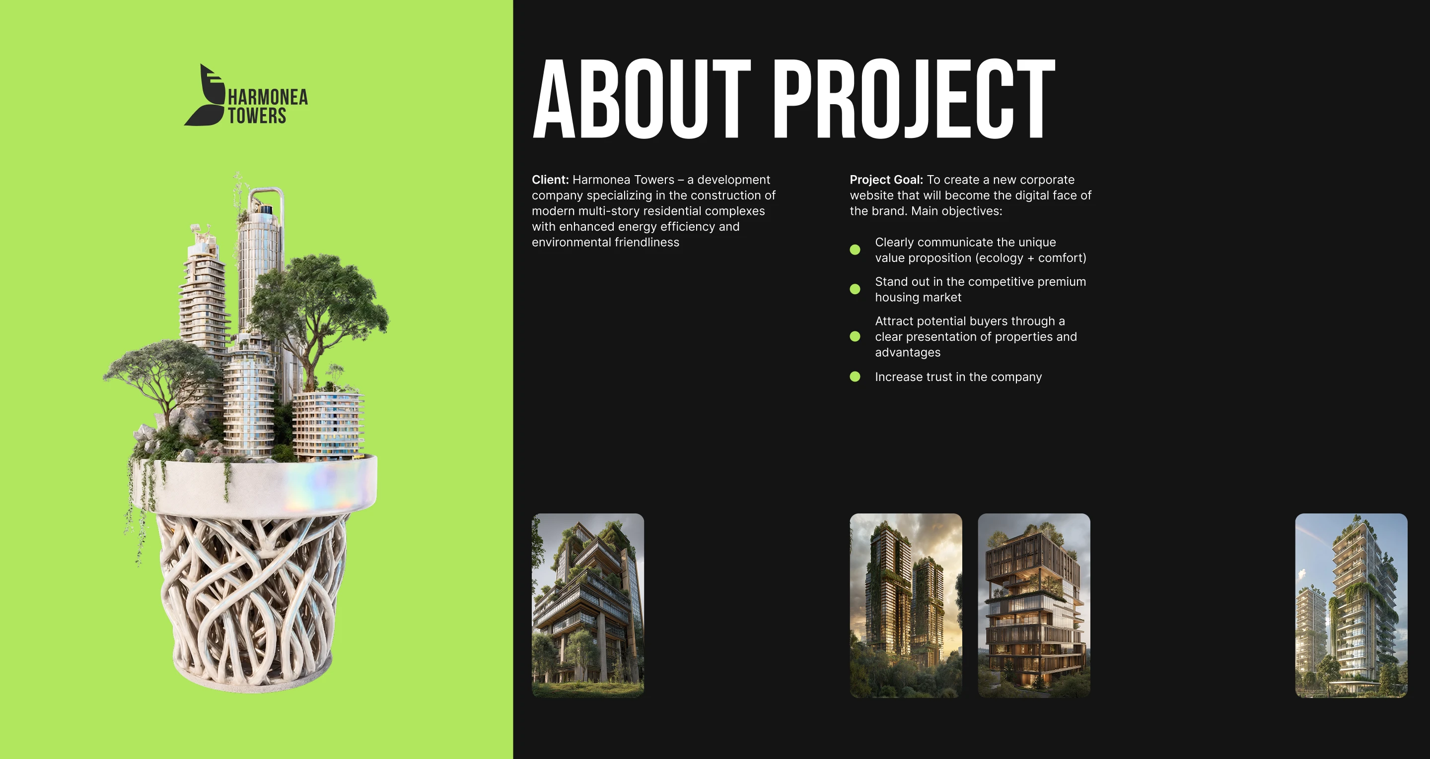 Девелоперская компания Harmonea Towers | Ui/UX | Web — Изображение №2 — Интерфейсы на Dprofile