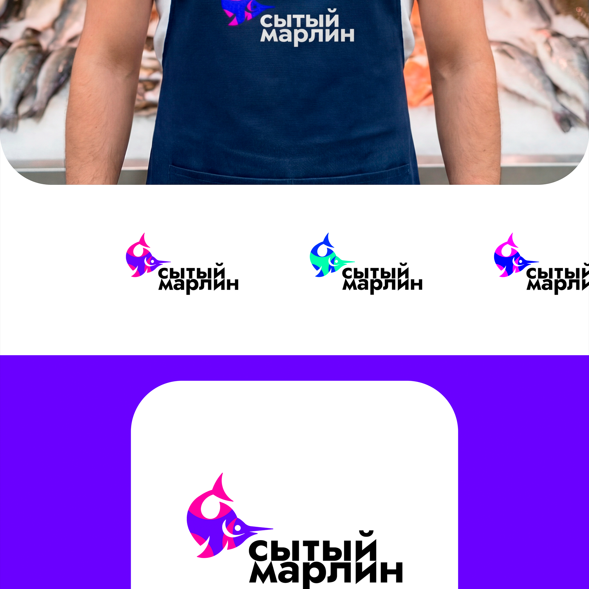 Логотип для рыбного магазина Сытый Марлин — Изображение №3 — Брендинг на Dprofile