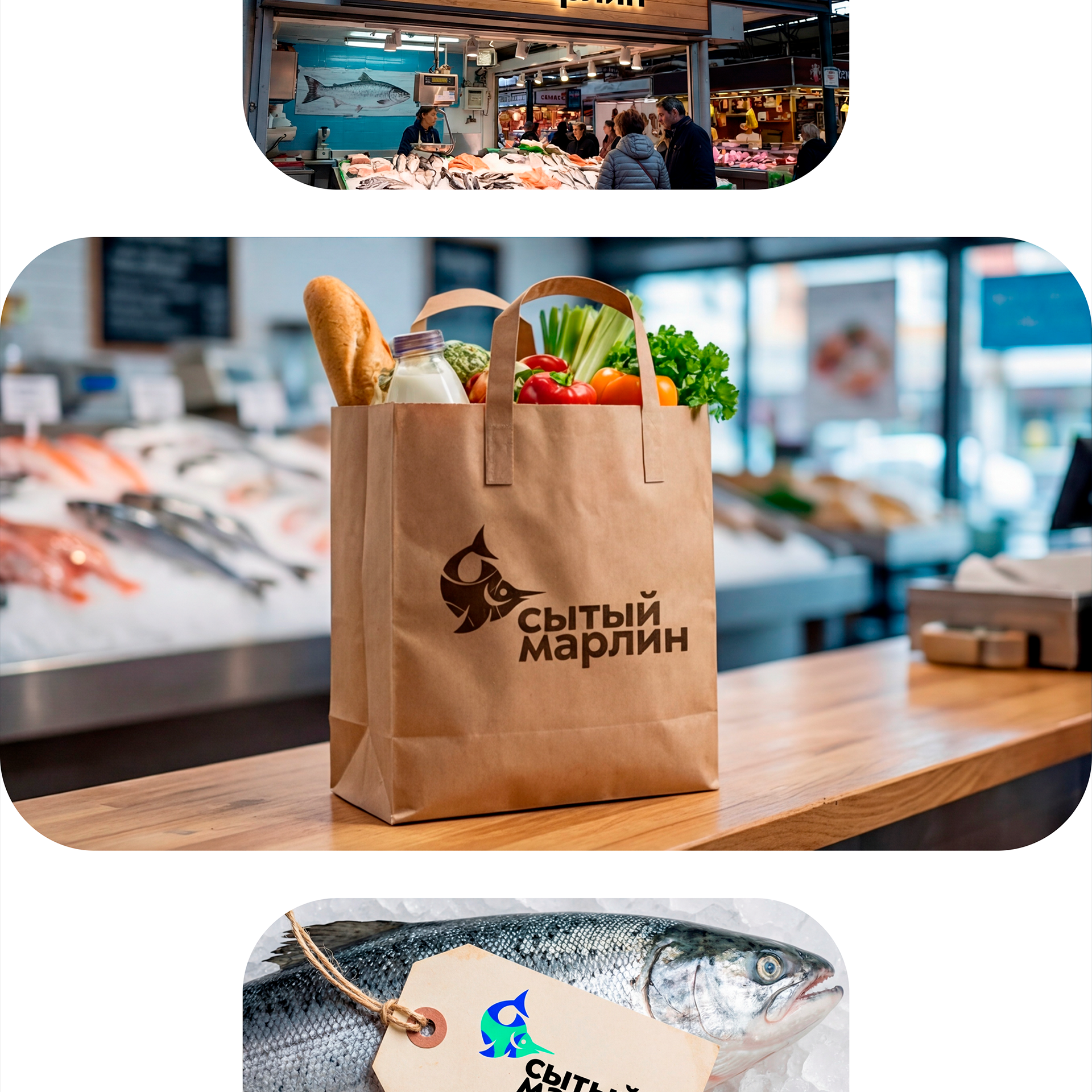 Логотип для рыбного магазина Сытый Марлин — Изображение №5 — Брендинг на Dprofile