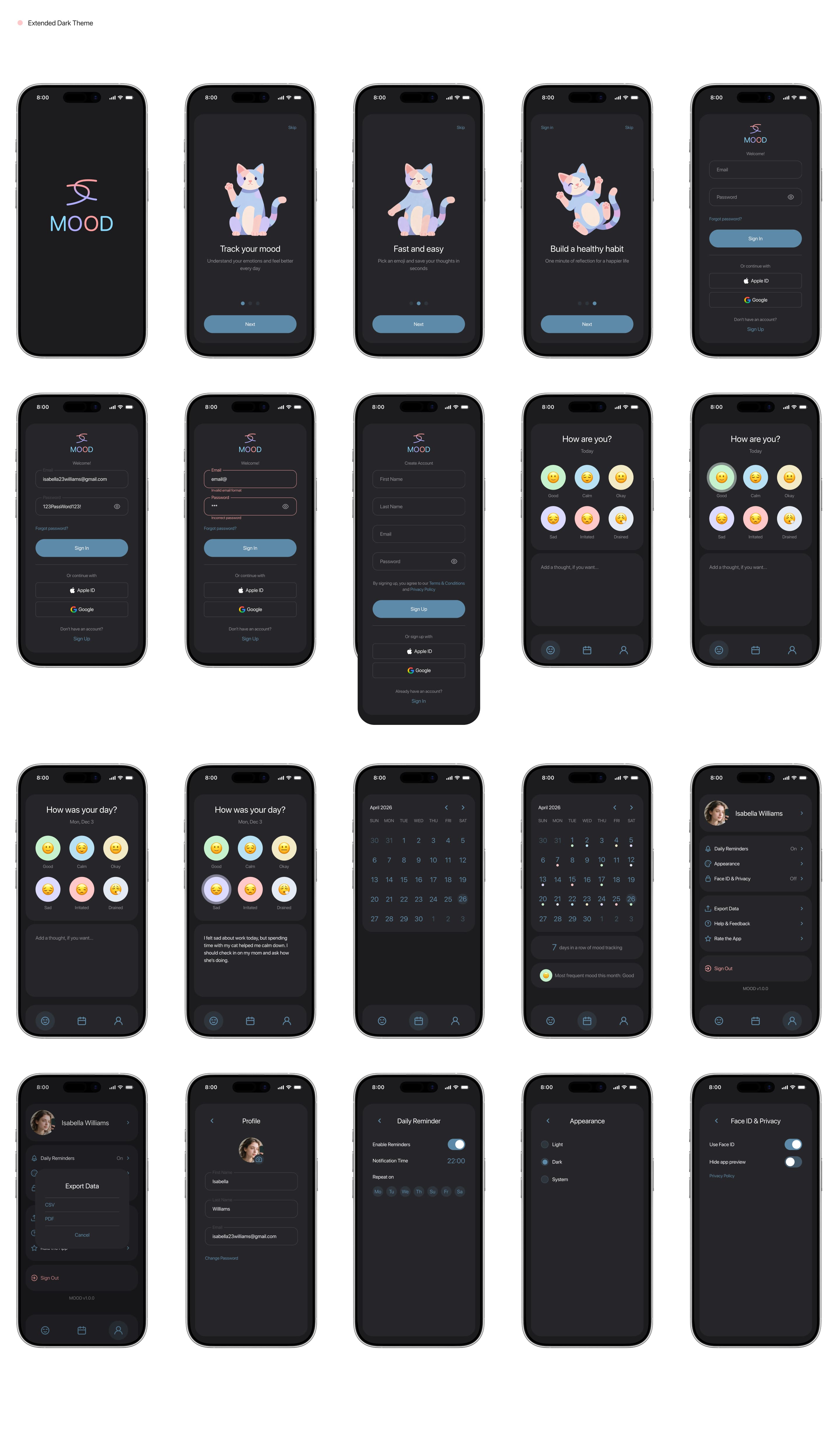 MOOD — iOS Mobile App Design Case — Изображение №14 — Интерфейсы на Dprofile