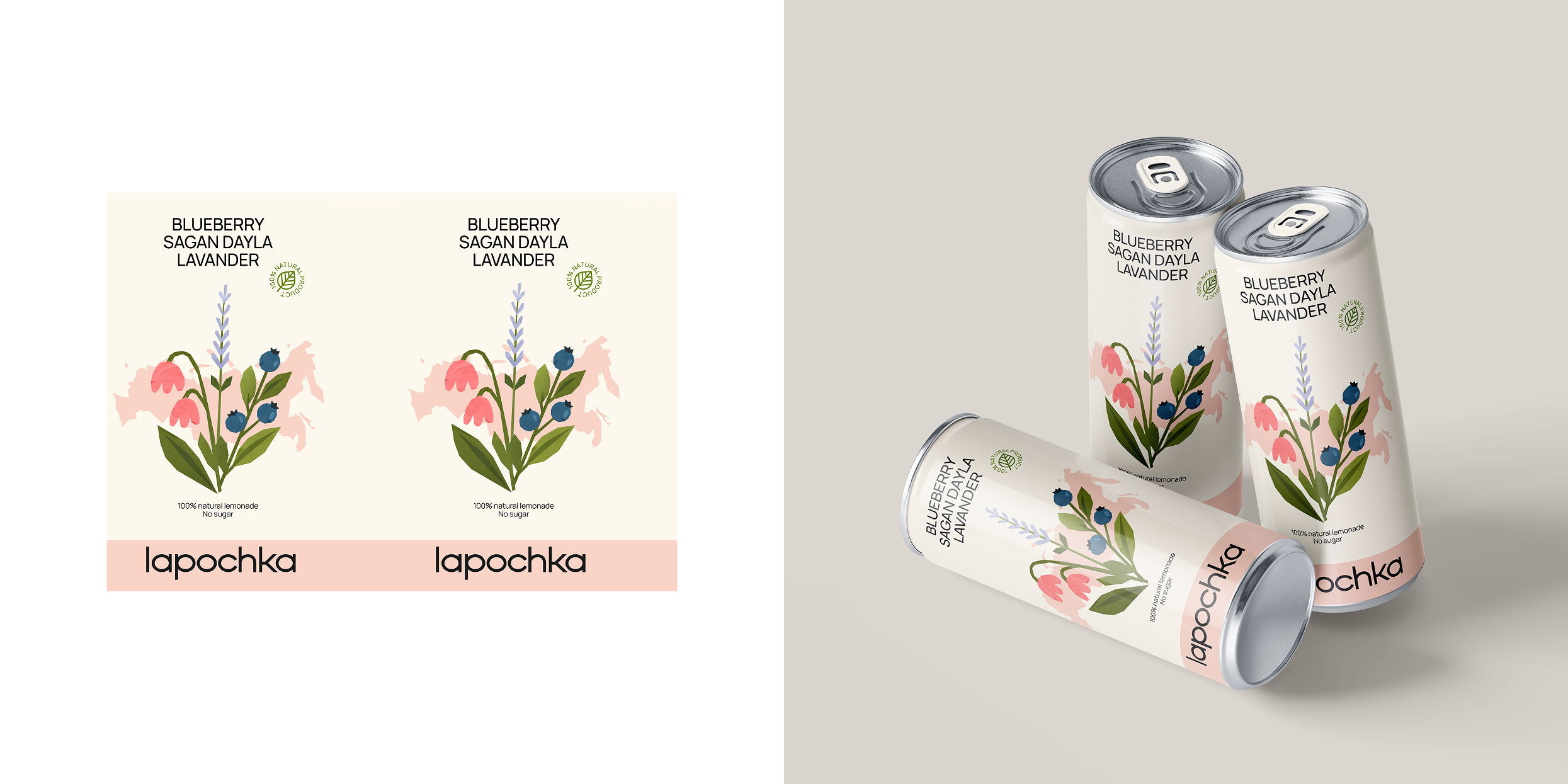 Lapochka Lemonade Packaging — Изображение №4 — Брендинг, Графика на Dprofile