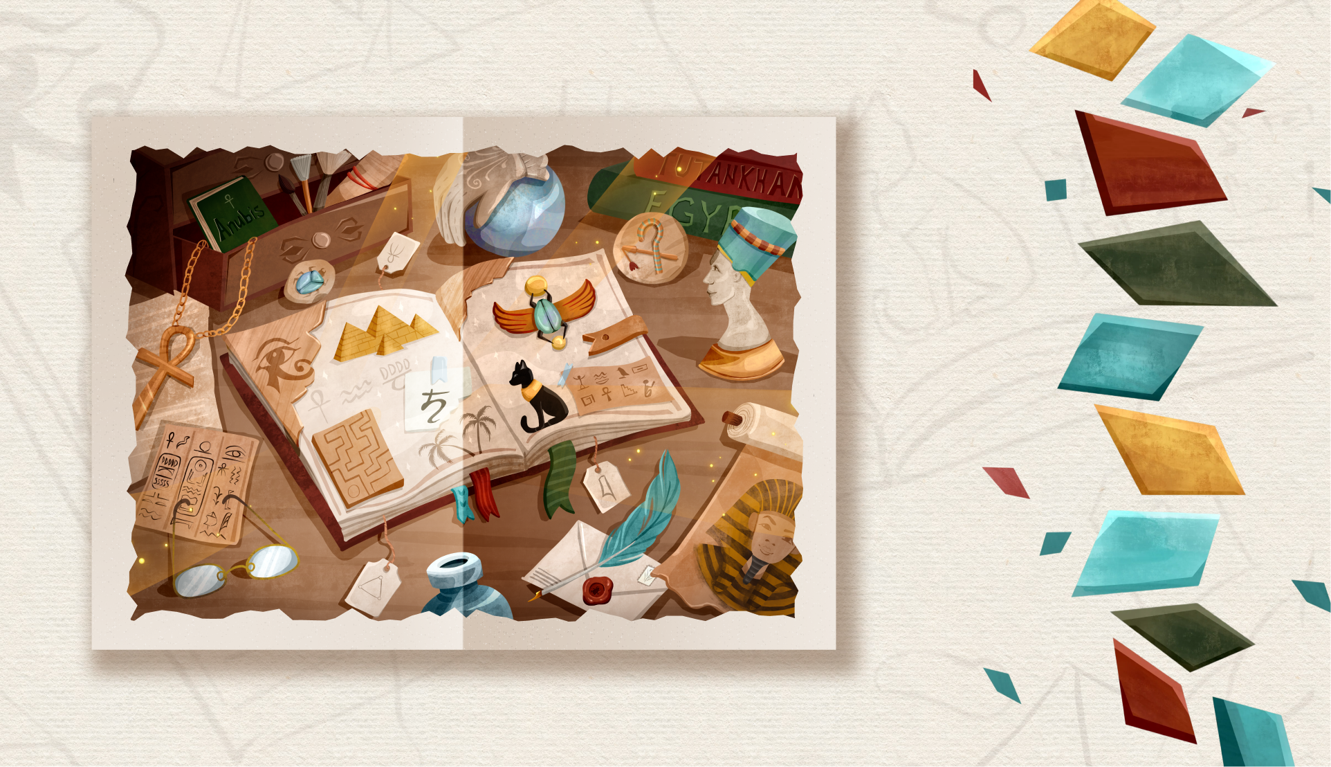 Египет |Иллюстрация книжного разворота — Изображение №3 — Иллюстрация на Dprofile