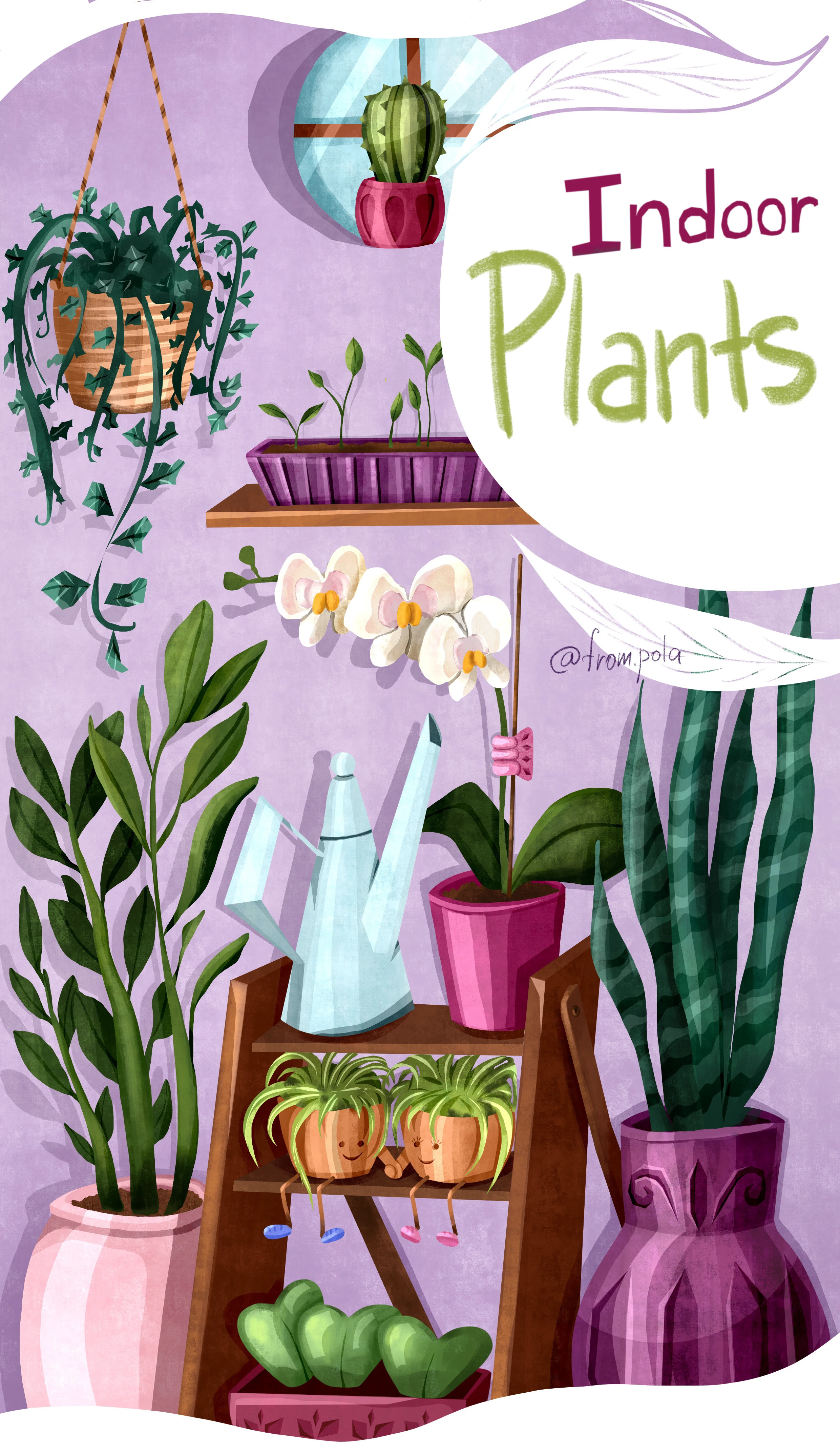 Комнатные растения | иллюстрации — Изображение №1 — Иллюстрация, Графика на Dprofile