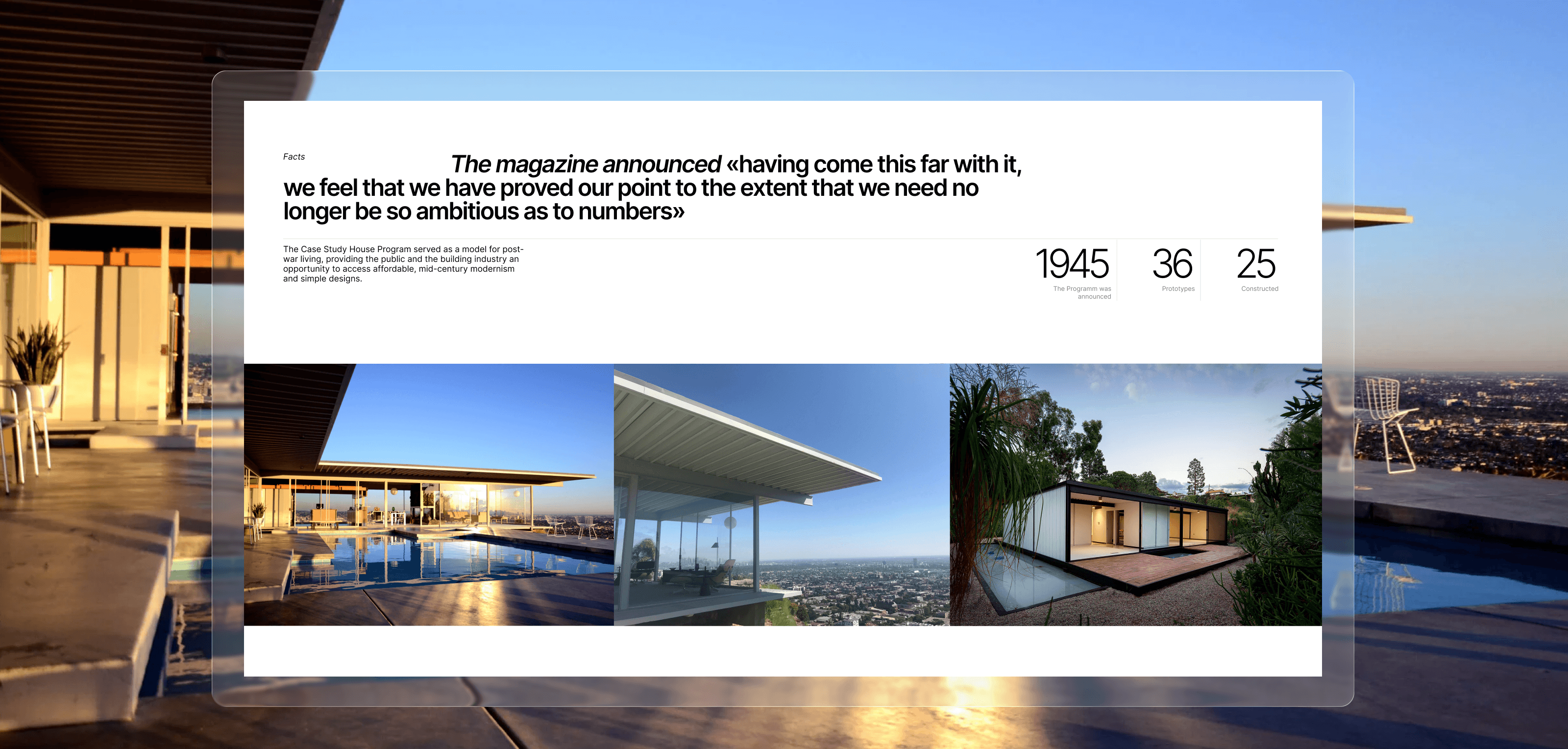 Case study houses — Изображение №6 — Интерфейсы на Dprofile