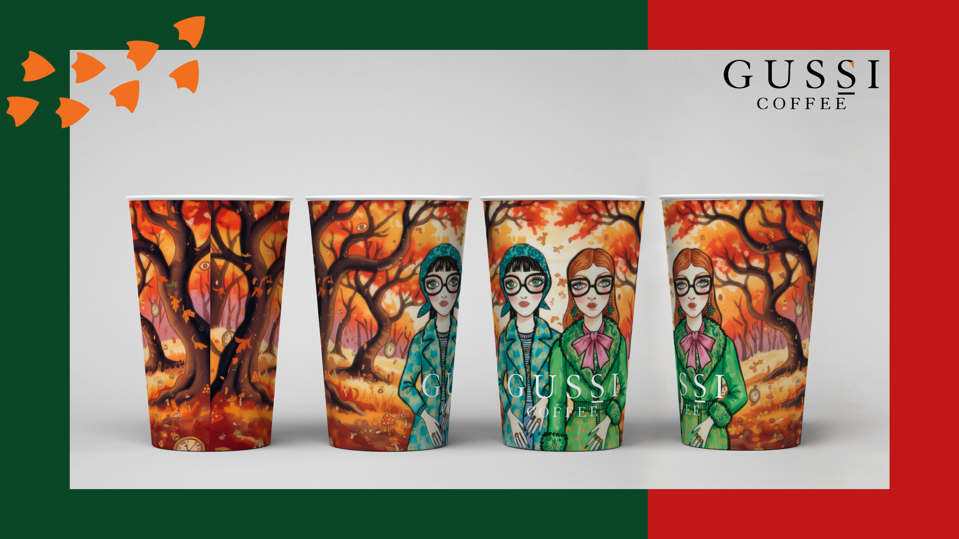 Визуальная концепция бумажных стаканов для GUSSI COFFEE — Изображение №8 — Брендинг, Иллюстрация на Dprofile