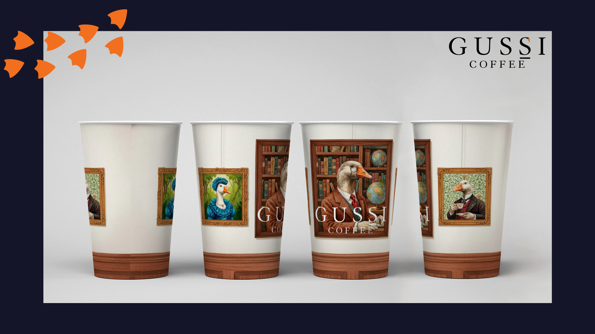 Визуальная концепция бумажных стаканов для GUSSI COFFEE — Изображение №5 — Брендинг, Иллюстрация на Dprofile