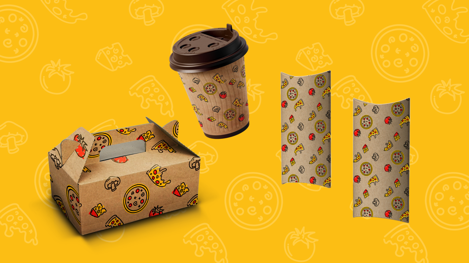 Фирменный стиль для пиццерии "Давай возьмем пиццу" — Изображение №8 — Брендинг на Dprofile