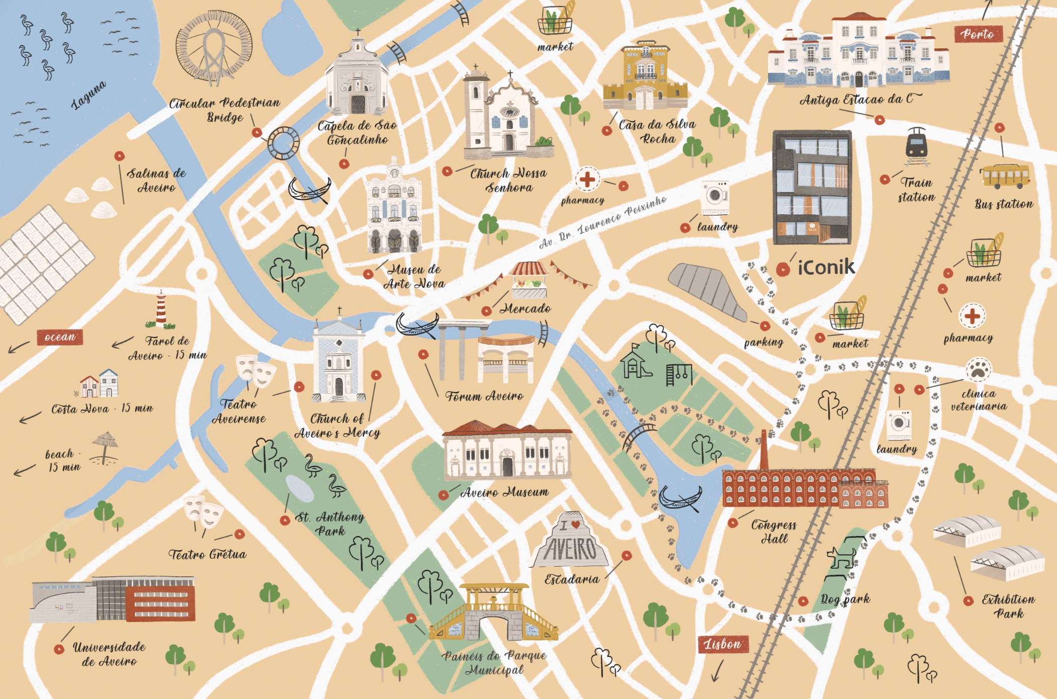 Иллюстрация туристической карты отеля Iconik — Изображение №1 — Иллюстрация, Графика на Dprofile