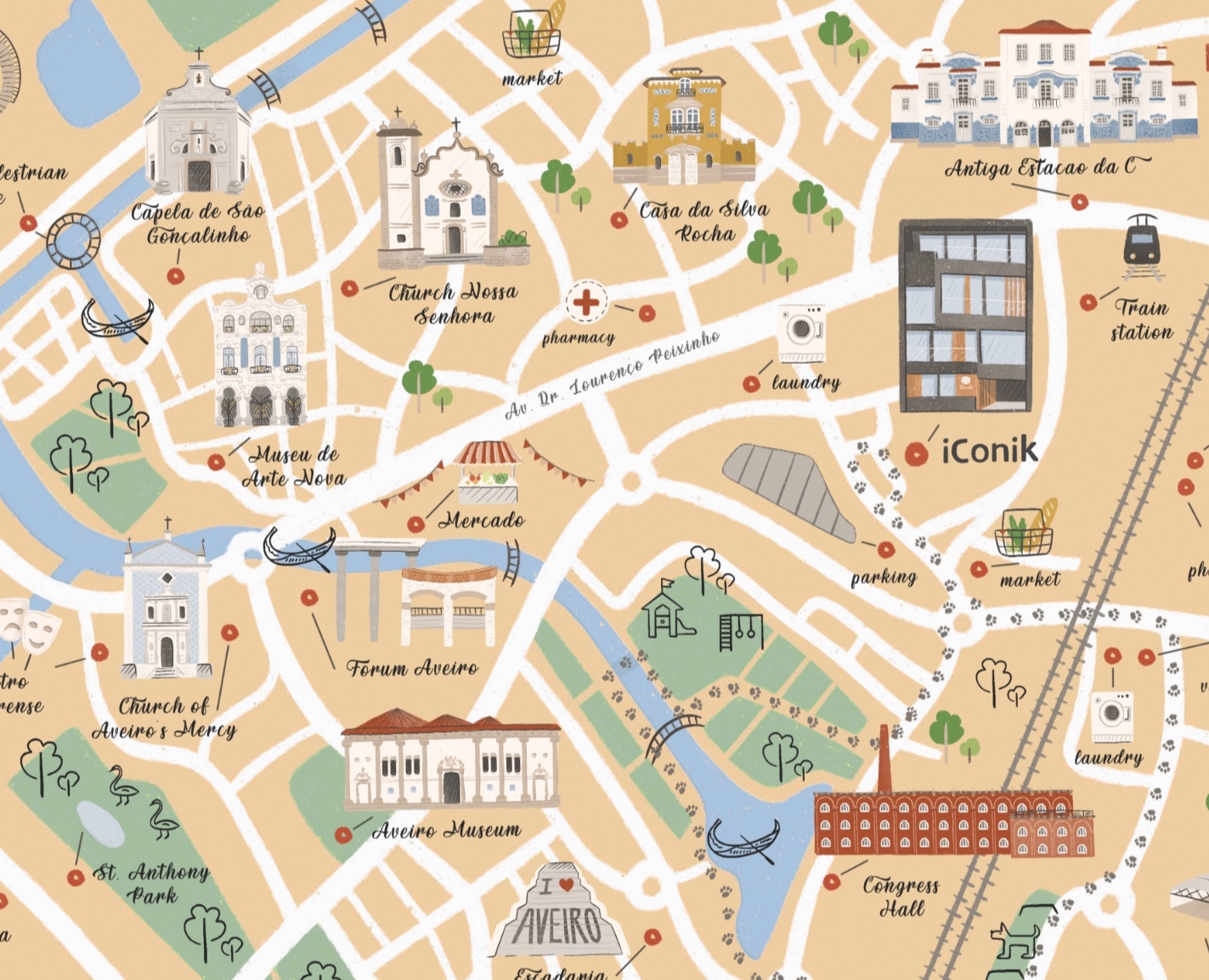 Иллюстрация туристической карты отеля Iconik — Иллюстрация, Графика на Dprofile