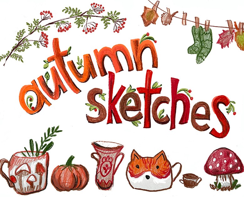 Осенние наброски — Брендинг, Иллюстрация на Dprofile