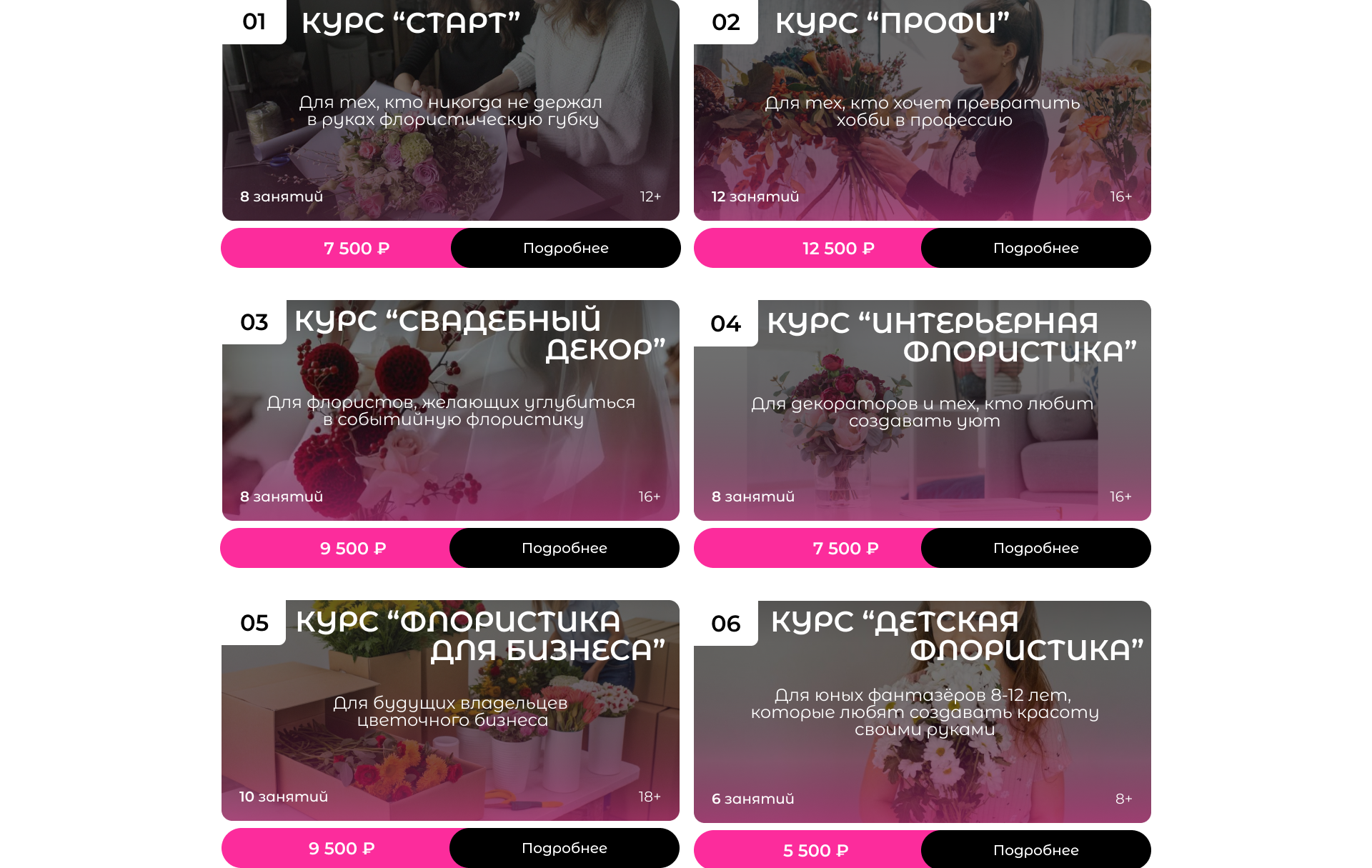 Сайт для флористических курсов "Процвет" — Изображение №6 — Интерфейсы на Dprofile