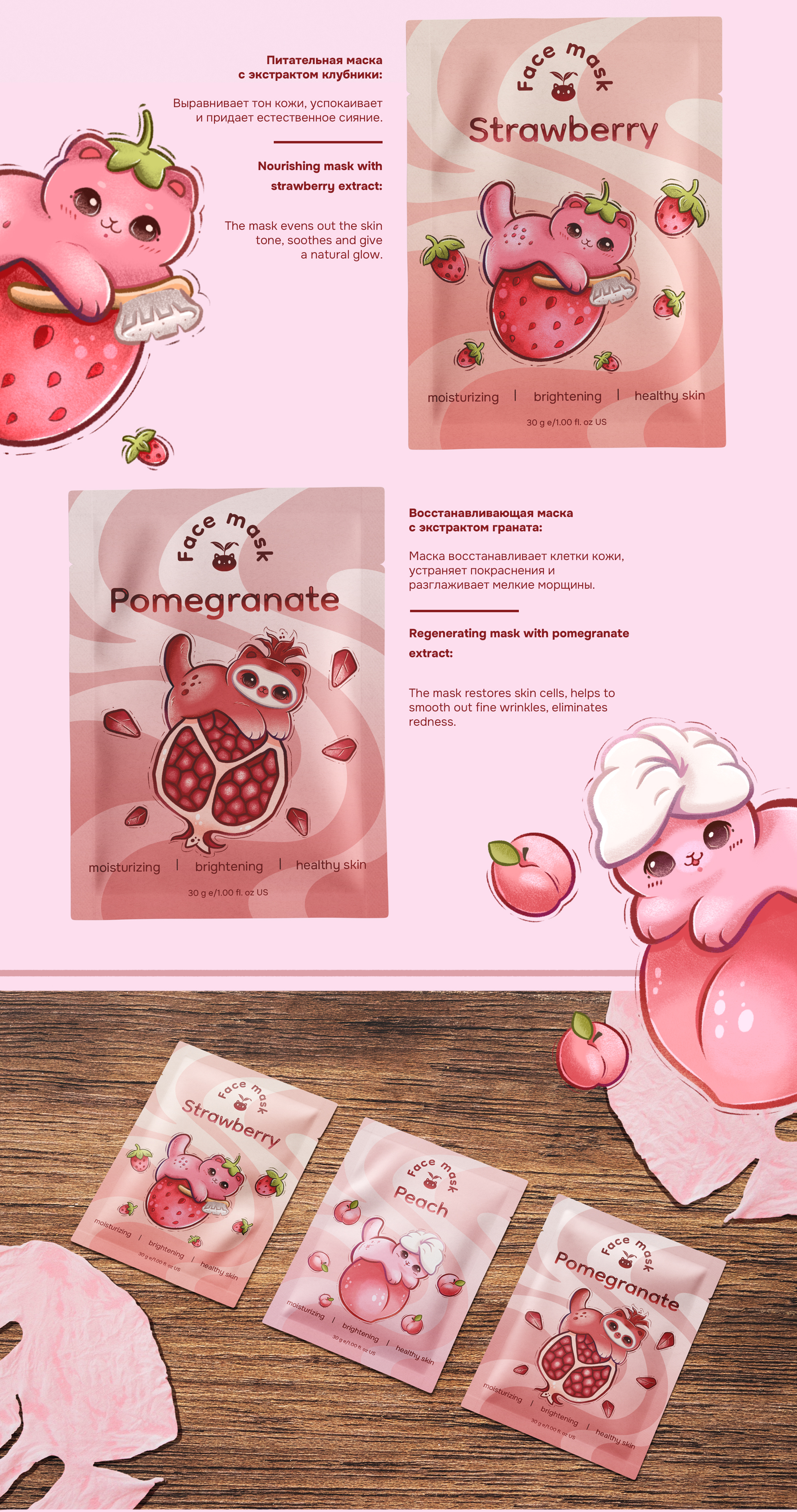 Маски для лица | Иллюстрации и дизайн упаковки — Изображение №5 — Иллюстрация, Промдизайн на Dprofile