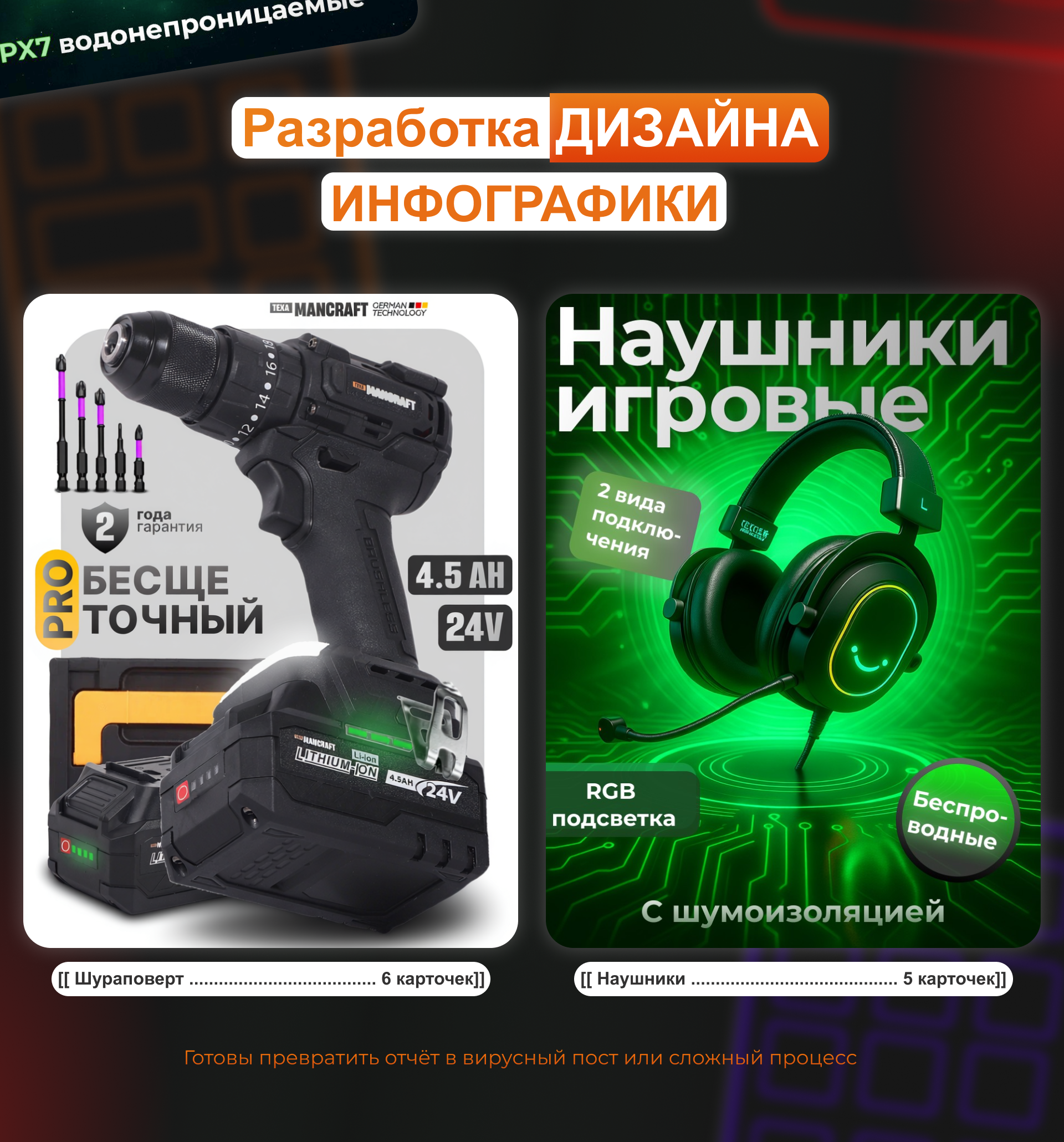 Инфографика/Дизайн карточек для МАРКЕТПЛЕЙСОВ — Изображение №2 — Брендинг, Маркетинг на Dprofile