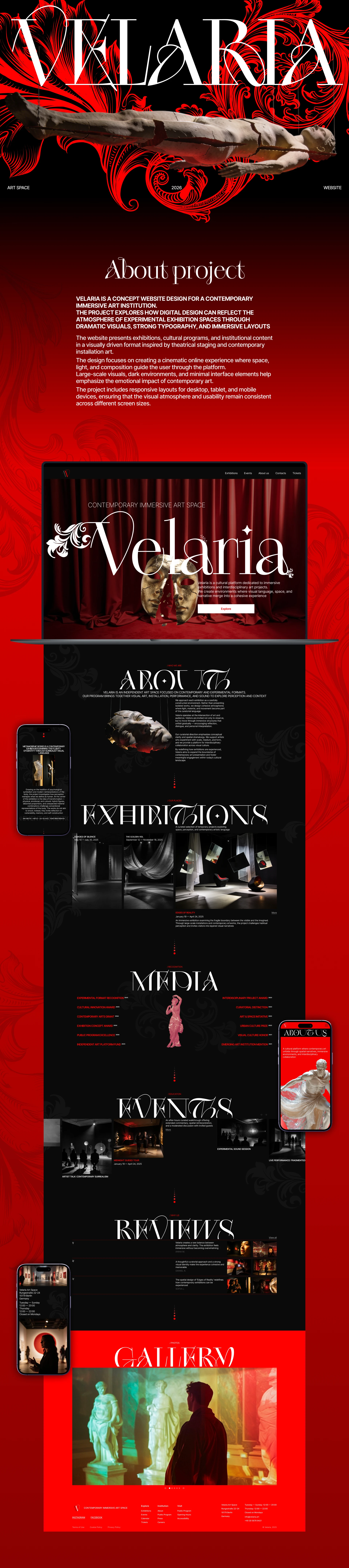 Velaria — сайт иммерсивного арт-пространства — Изображение №1 — Интерфейсы, Графика на Dprofile