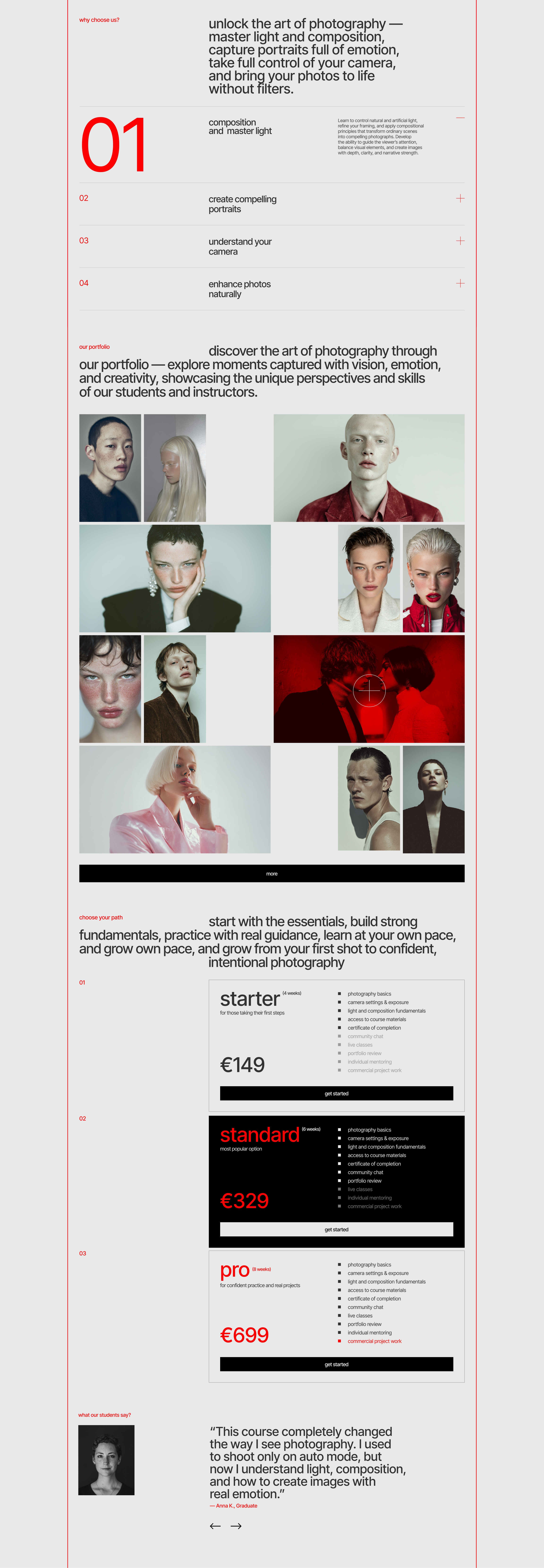 Landing page /  35MM Photography School — Изображение №4 — Интерфейсы на Dprofile