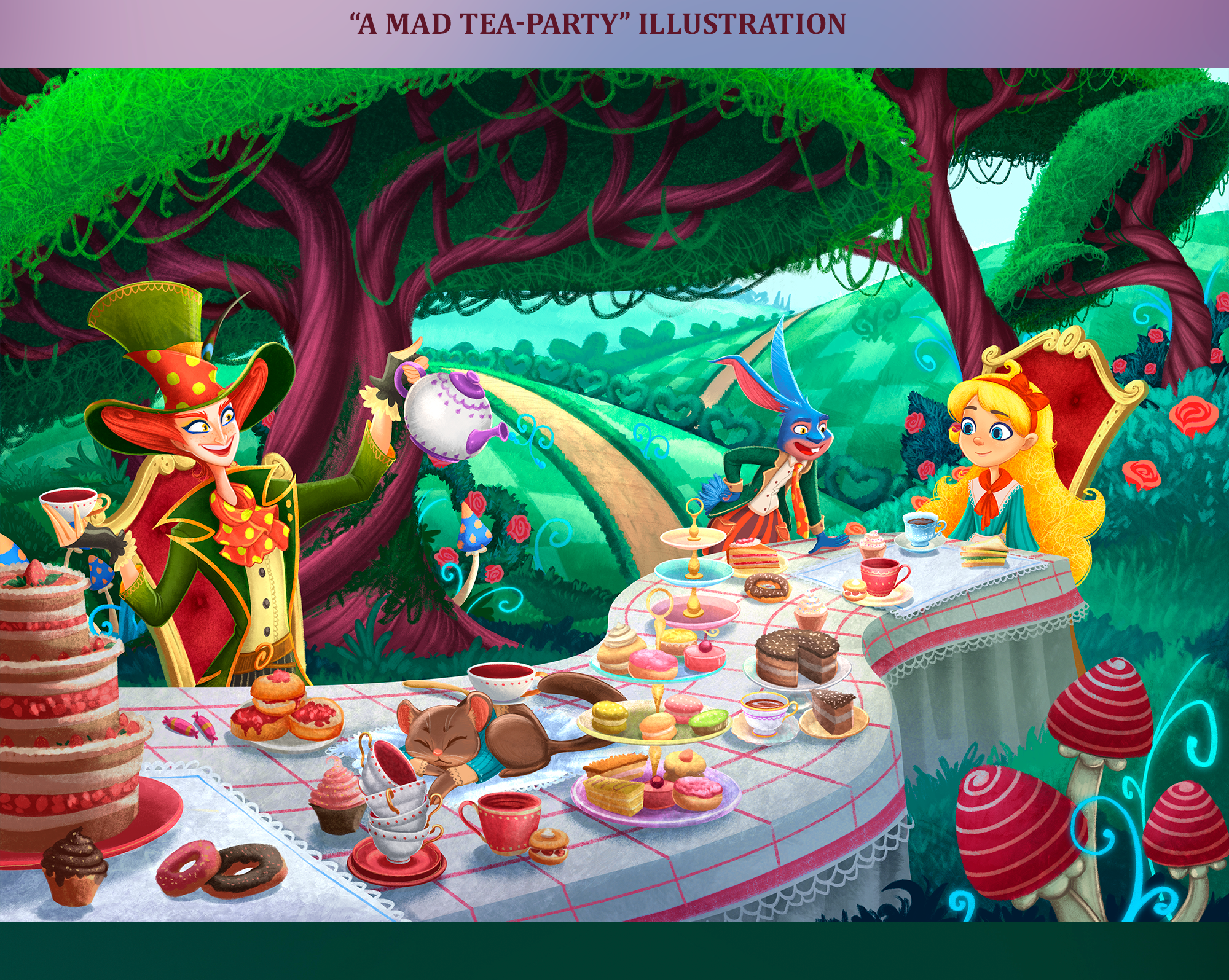 Алиса в стране чудес | оформление обложки книги — Изображение №8 — Иллюстрация, Графика на Dprofile