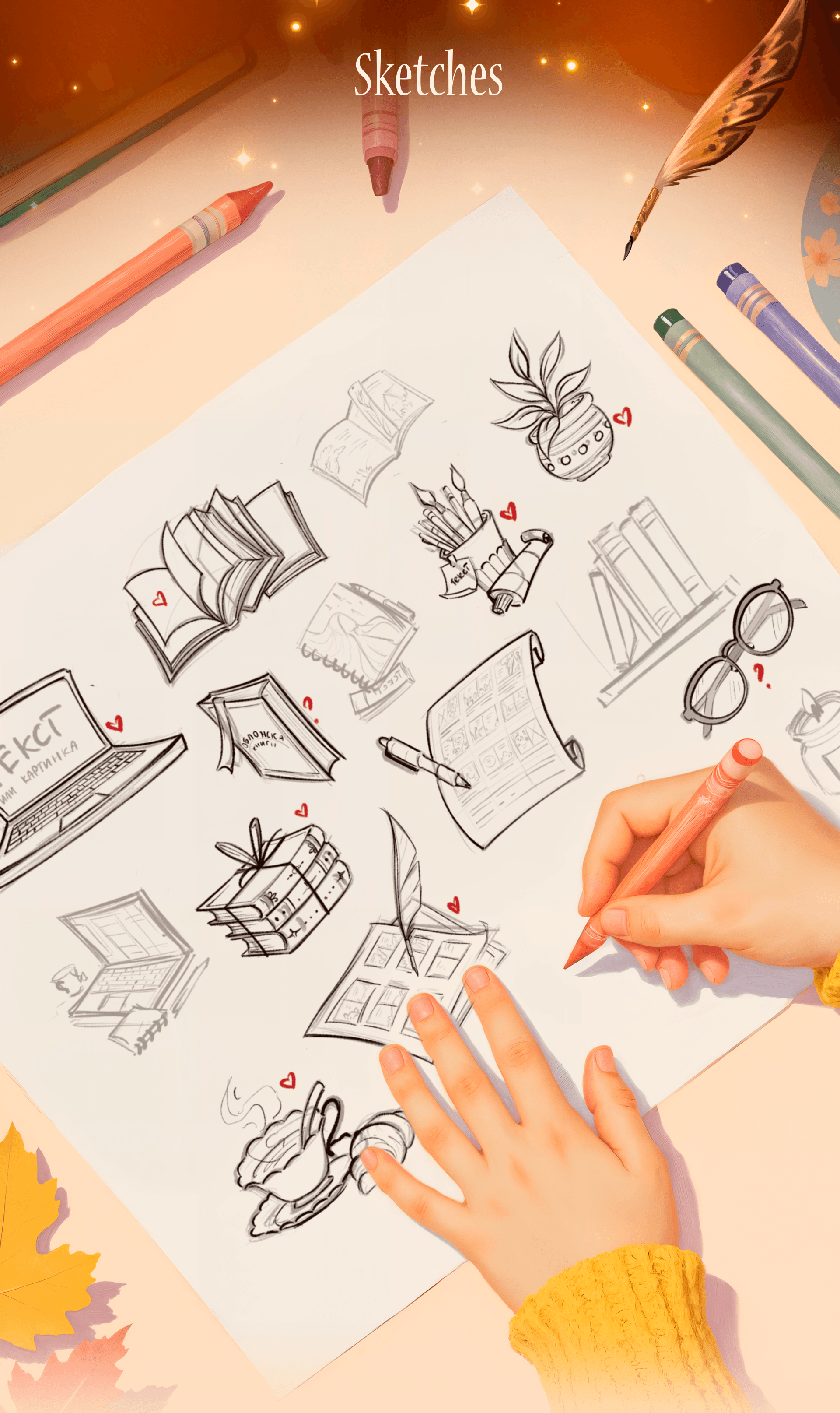 Баннер и иконки для книжного курса школы АртКосмос — Изображение №9 — Иллюстрация, Маркетинг на Dprofile