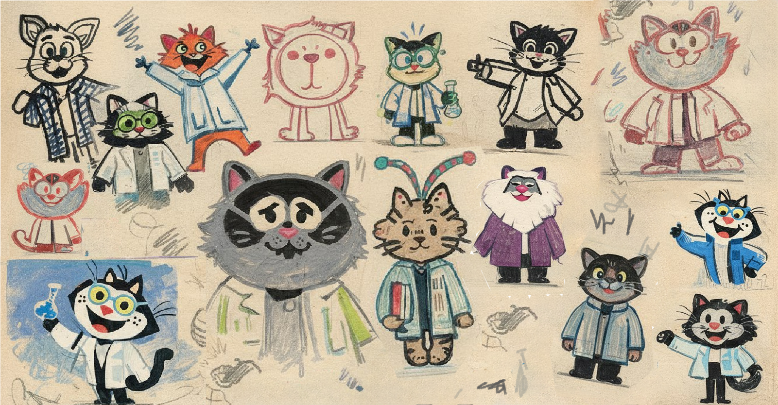 Дизайн серии упаковок  для научных опытов  «Кот-учёный» — Изображение №3 — Брендинг, Иллюстрация на Dprofile