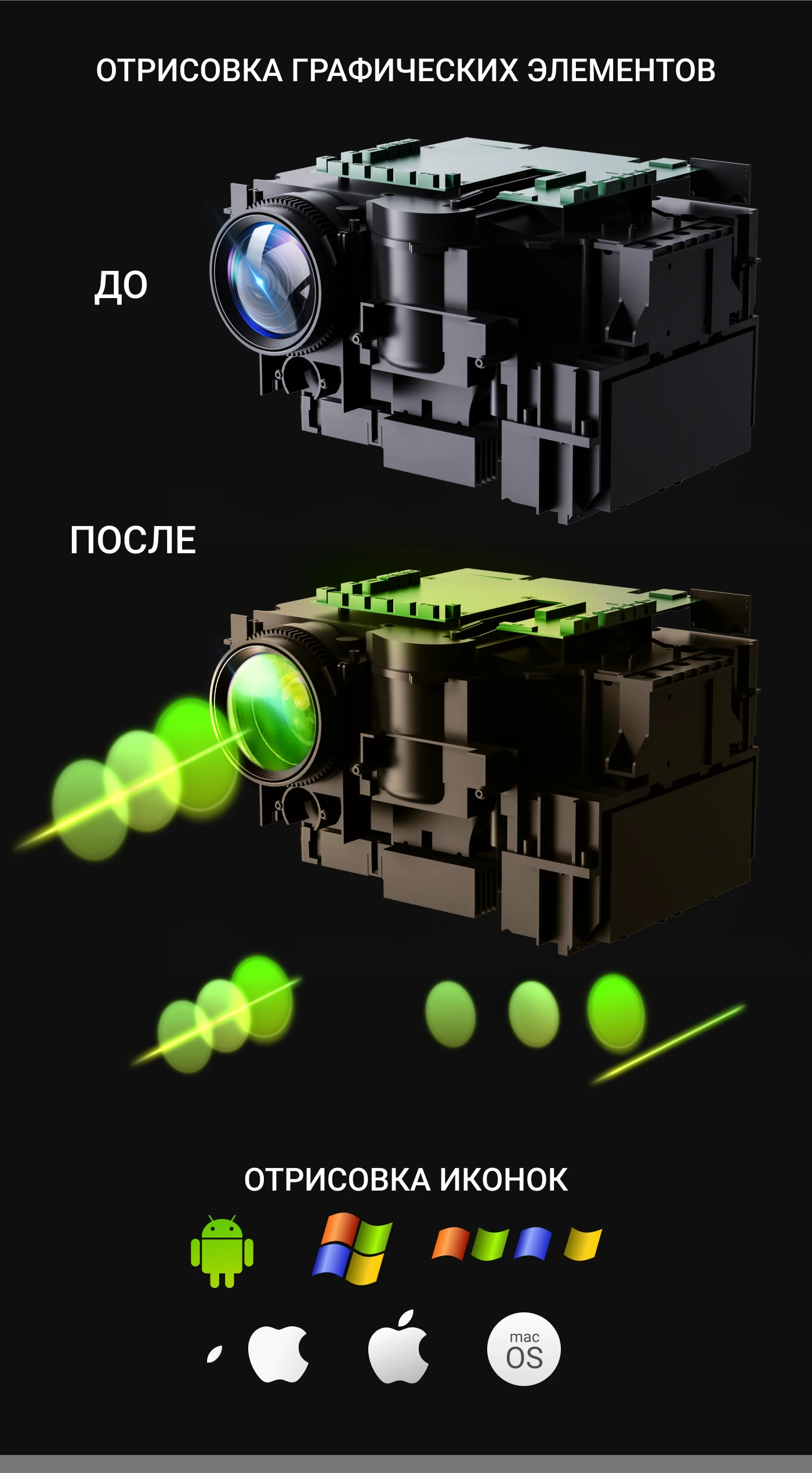 AI-дизайн карточки товара — инфографика проектора — Изображение №8 — Графика, Маркетинг на Dprofile