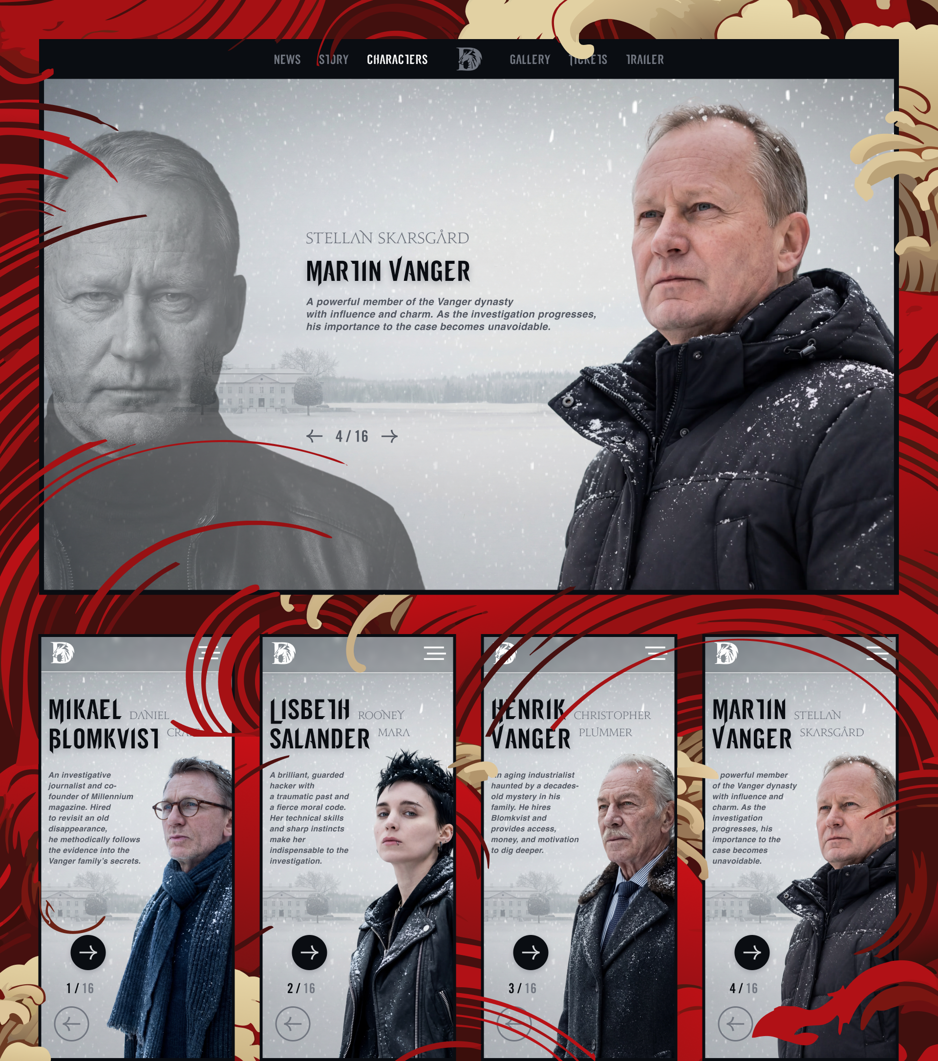 The Girl with the Dragon Tattoo — Изображение №3 — Интерфейсы, Анимация на Dprofile