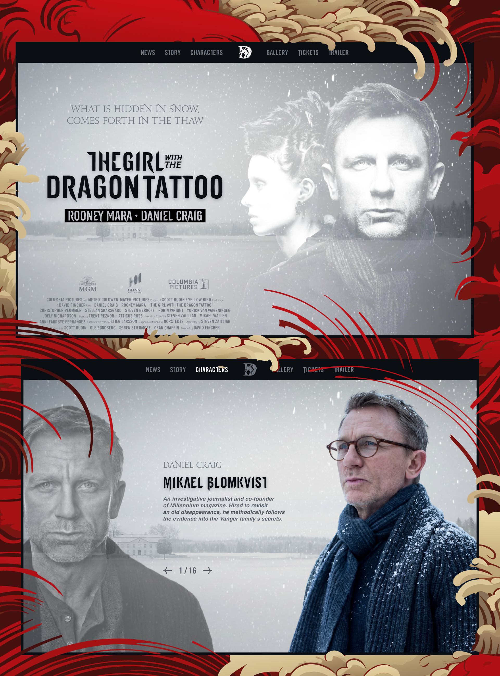 The Girl with the Dragon Tattoo — Изображение №1 — Интерфейсы, Анимация на Dprofile