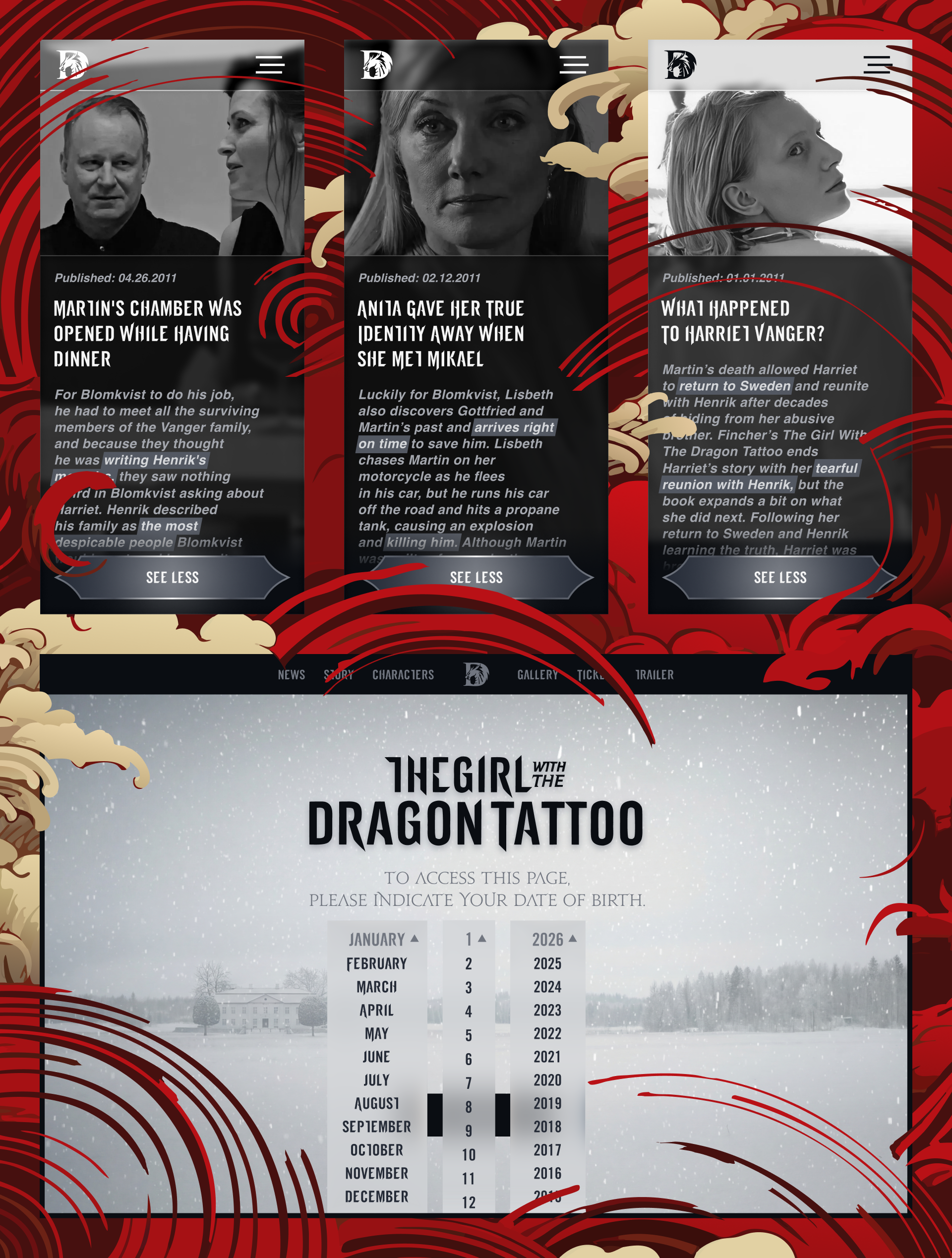 The Girl with the Dragon Tattoo — Изображение №18 — Интерфейсы, Анимация на Dprofile