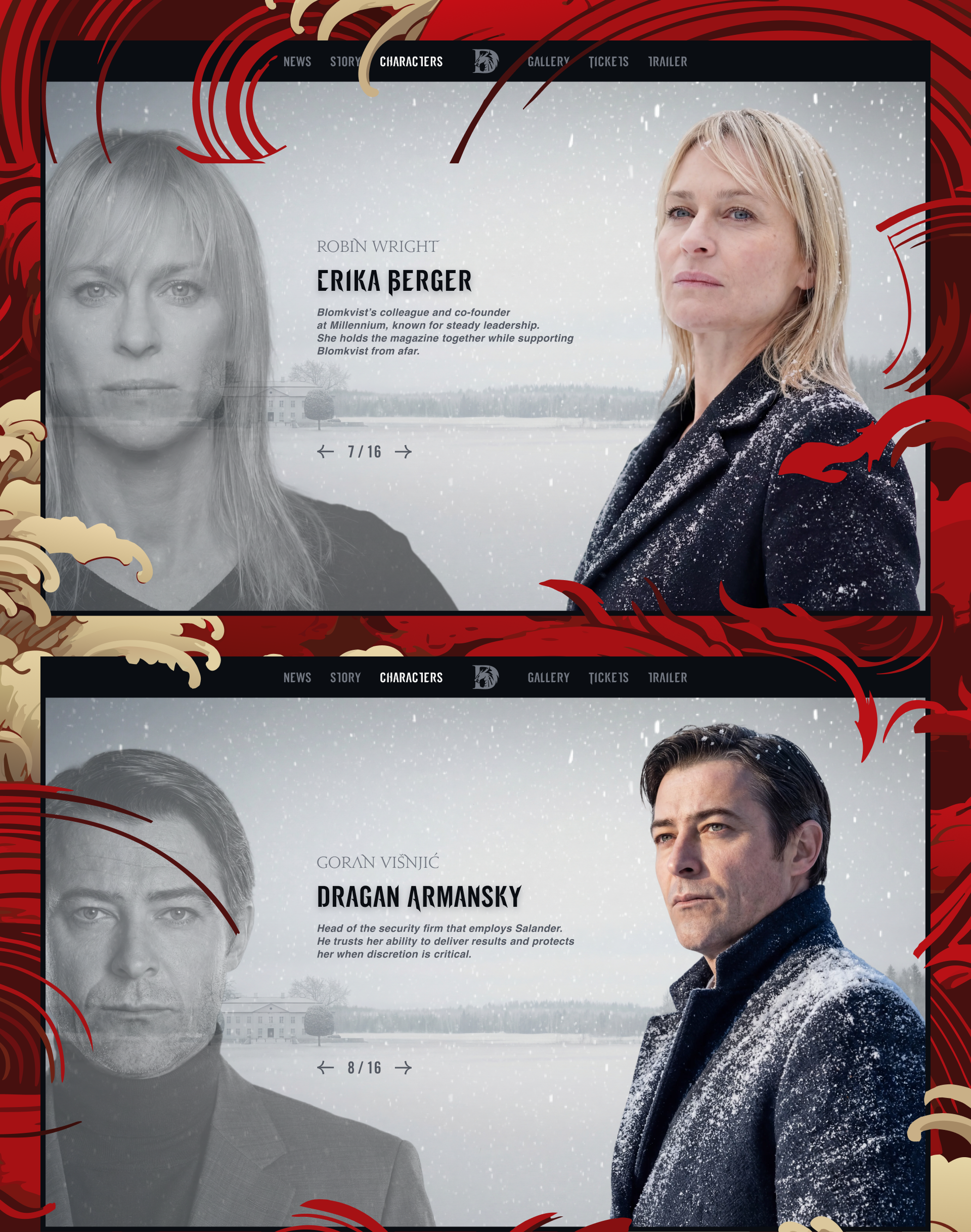 The Girl with the Dragon Tattoo — Изображение №5 — Интерфейсы, Анимация на Dprofile