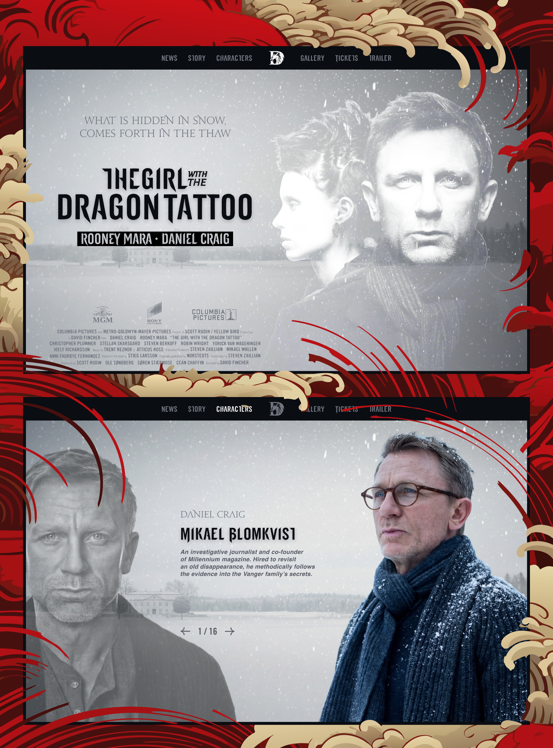 The Girl with the Dragon Tattoo — Изображение №1 — Интерфейсы, Анимация на Dprofile