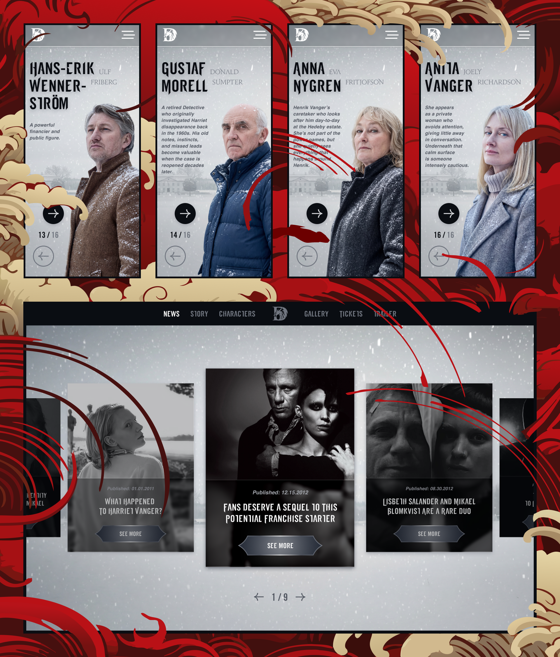 The Girl with the Dragon Tattoo — Изображение №11 — Интерфейсы, Анимация на Dprofile