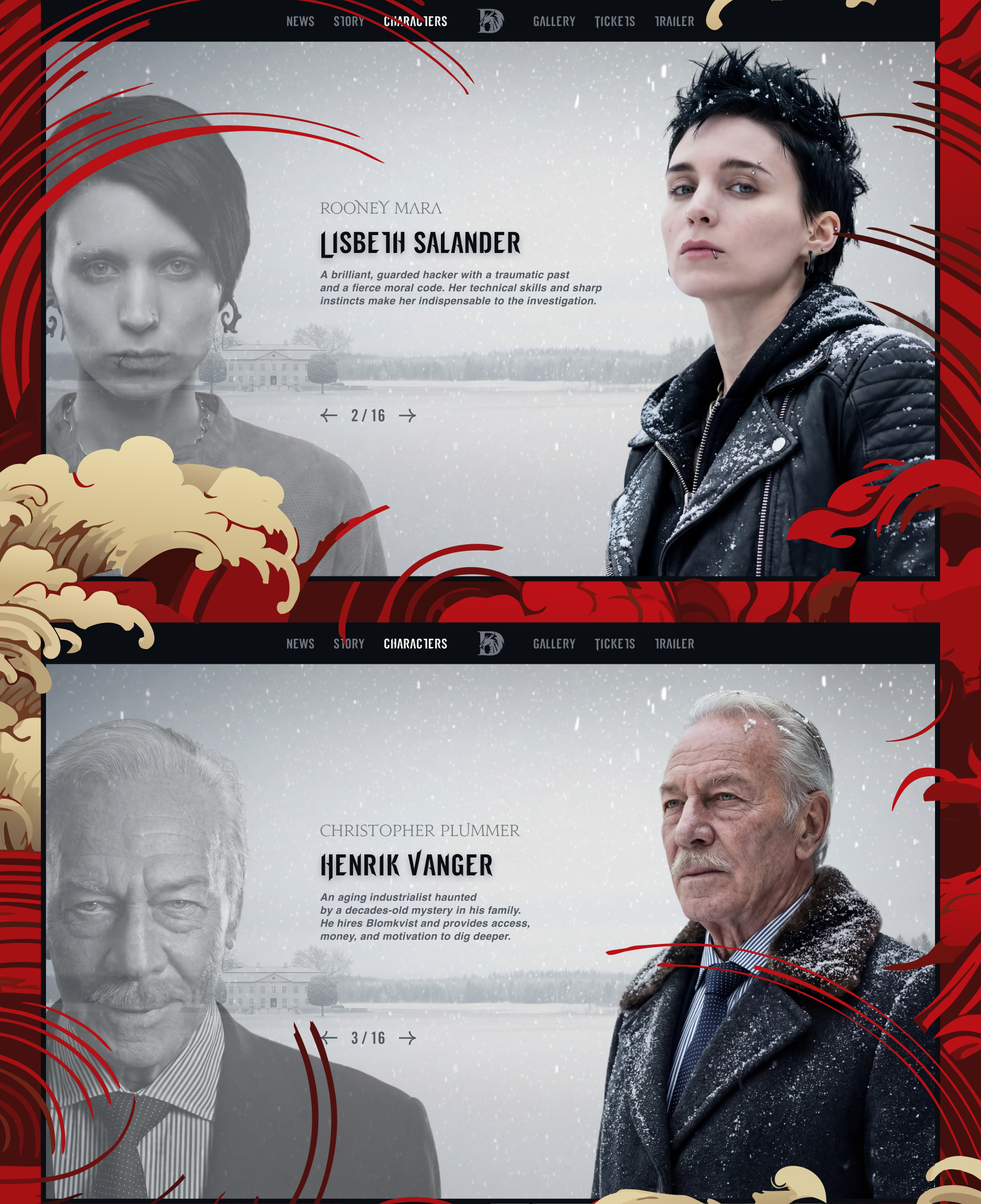 The Girl with the Dragon Tattoo — Изображение №2 — Интерфейсы, Анимация на Dprofile