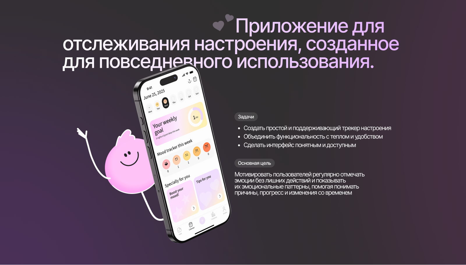 Moodiary | Мобильное приложение — Изображение №2 — Интерфейсы, Брендинг на Dprofile
