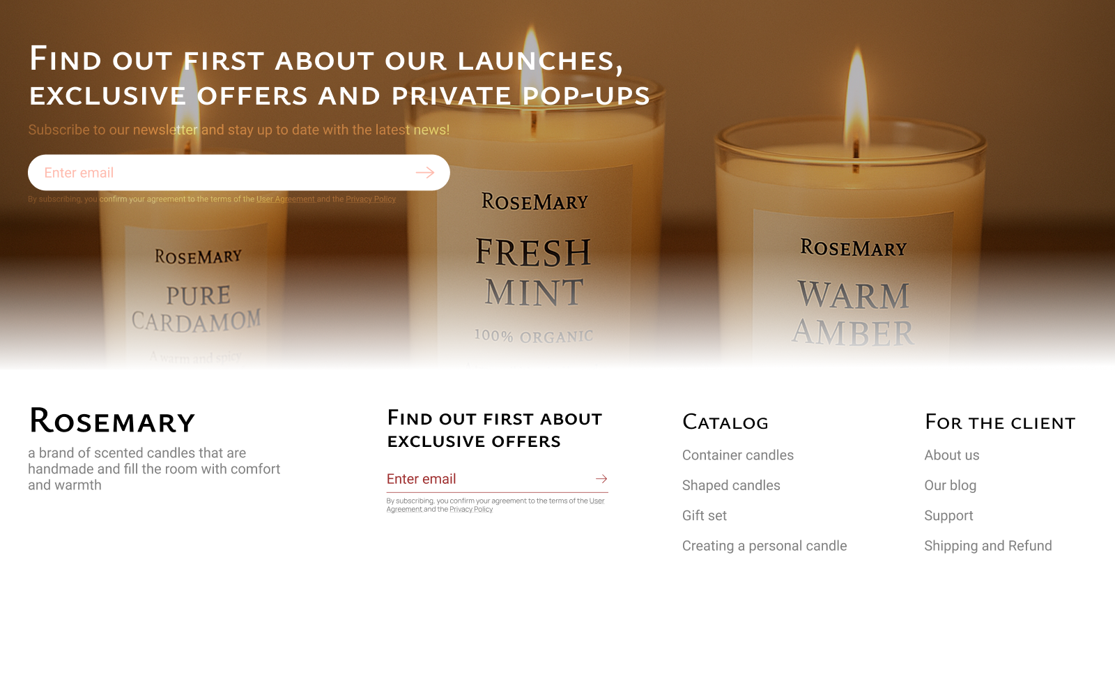 website. RoseMary. Premium candles — Изображение №16 — Интерфейсы, Брендинг на Dprofile