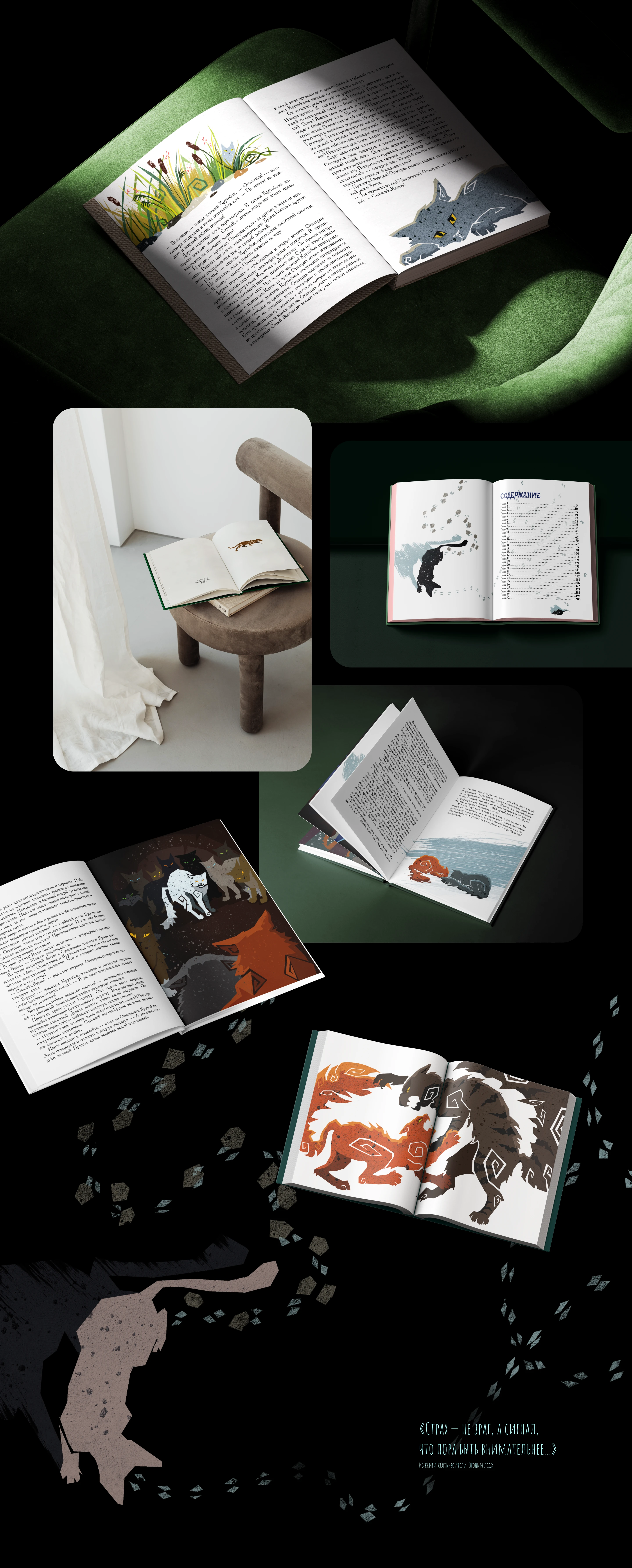 Серия иллюстраций и оформление для книги "Коты-воители. Огонь и лед" — Изображение №3 — Брендинг, Иллюстрация на Dprofile