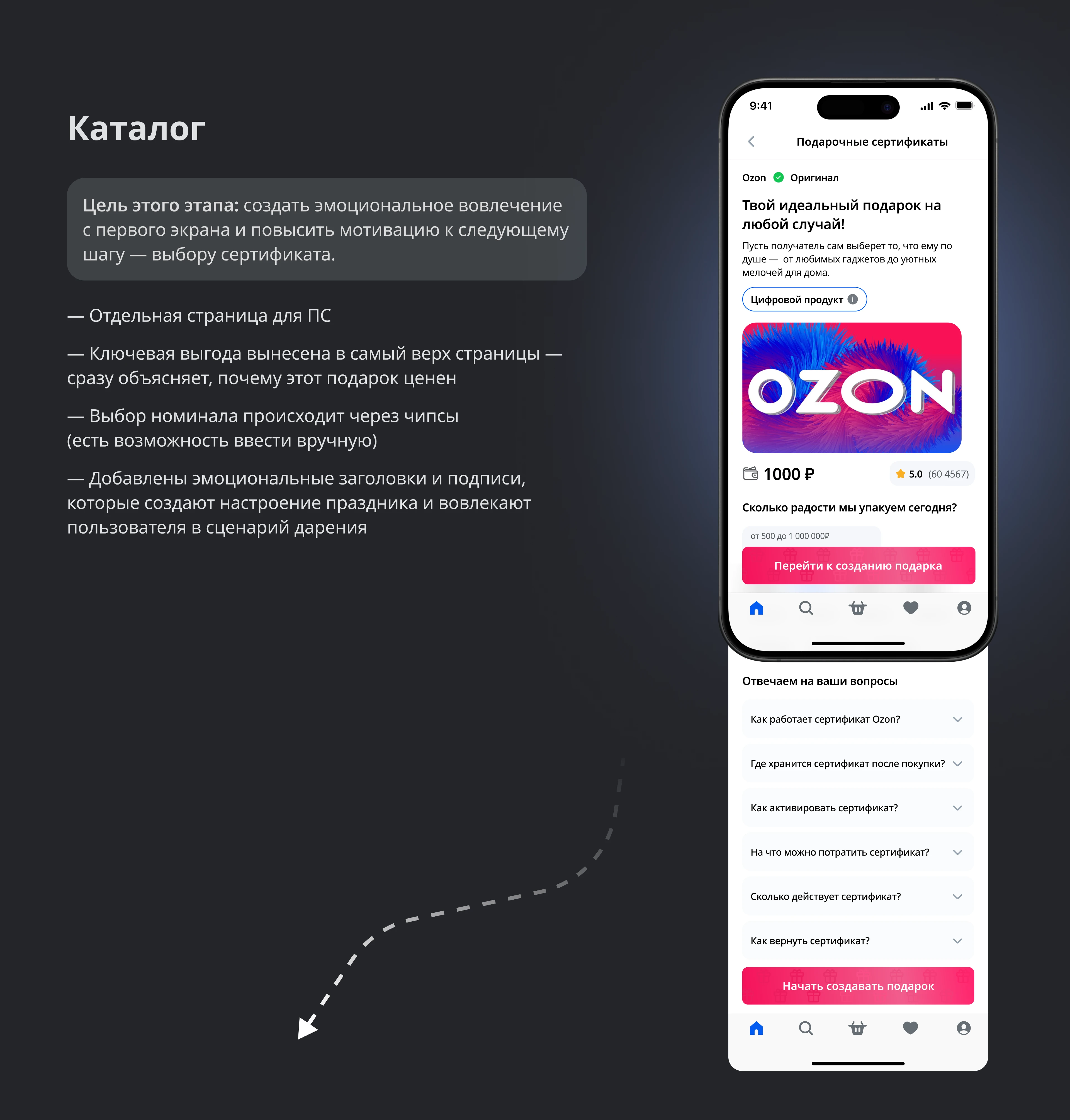 Редизайн сценария покупки подарочного сертификата OZON — Изображение №6 — Интерфейсы на Dprofile