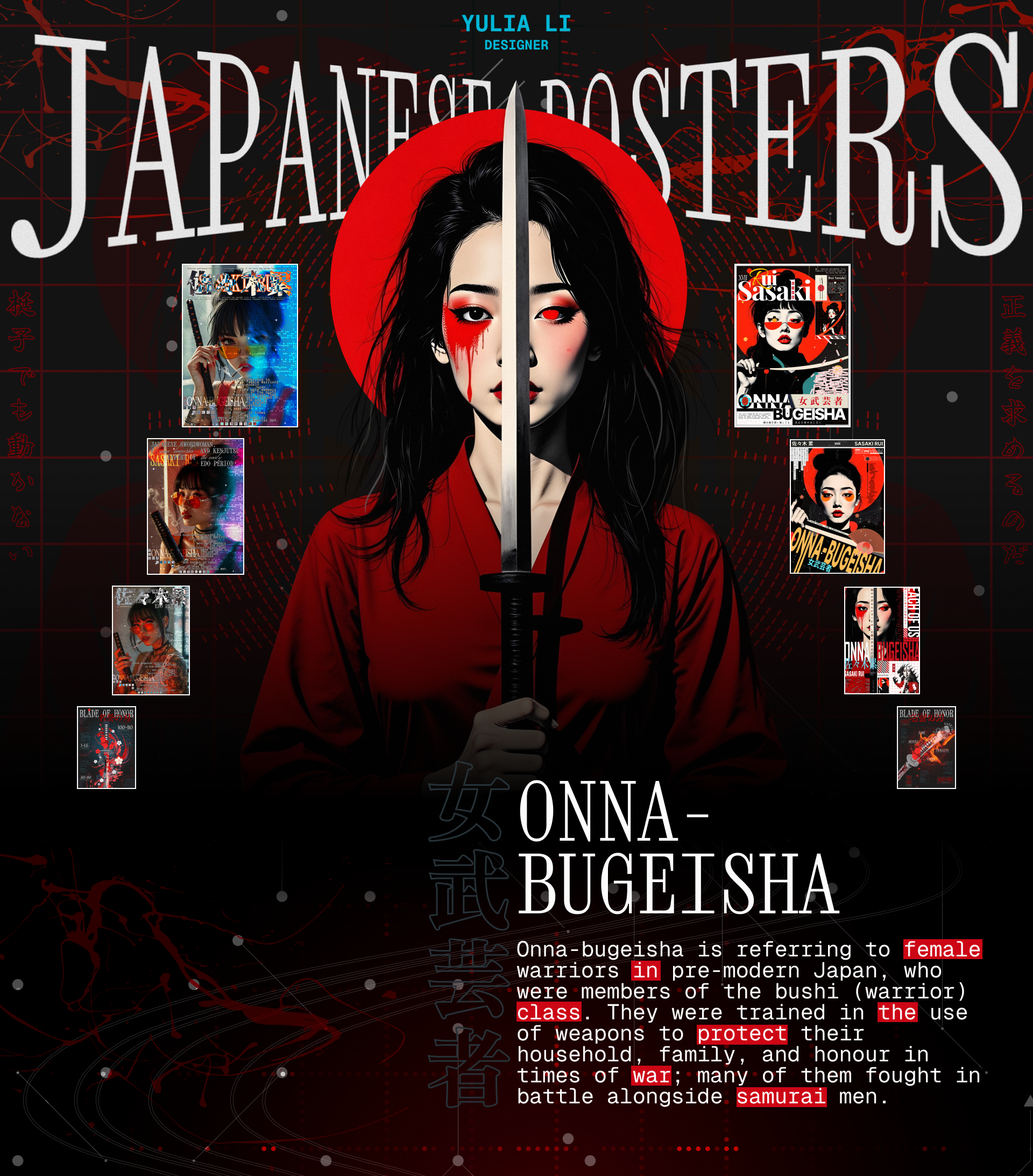 Дизайн серии постеров Onna-bugeisha — Изображение №1 — Графика, Нейро на Dprofile