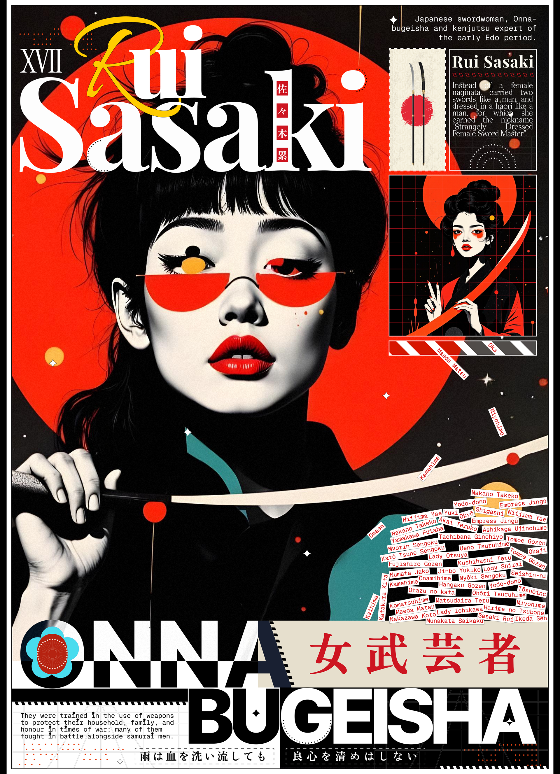Дизайн серии постеров Onna-bugeisha — Изображение №9 — Графика, Нейро на Dprofile
