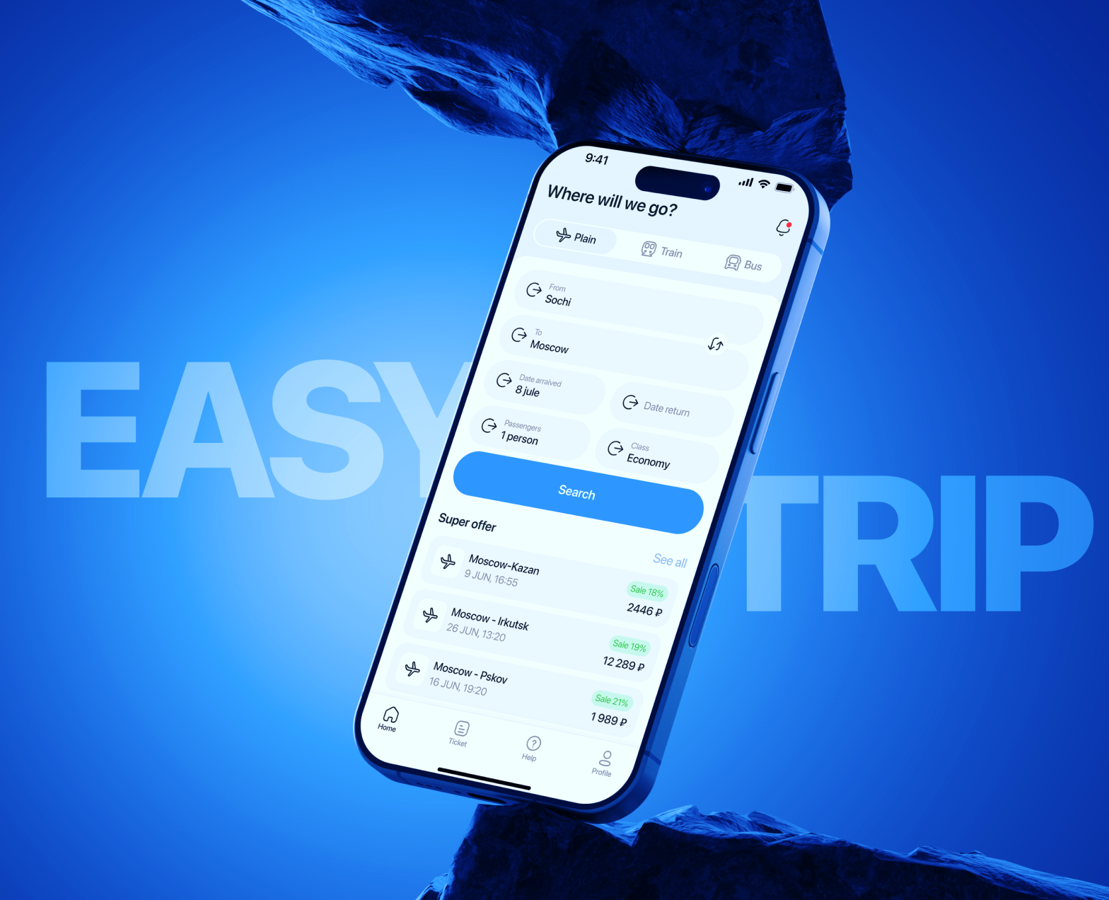 Easy trip | mobile app — Интерфейсы на Dprofile